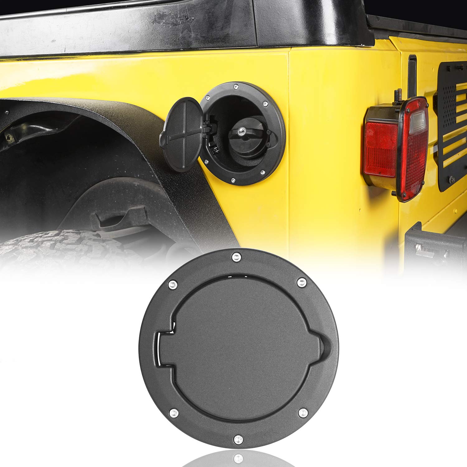 Hooke Road Fuel Filler Door Gas Tank Cap Cover For Jeep Wrangler Tj 1997-2006