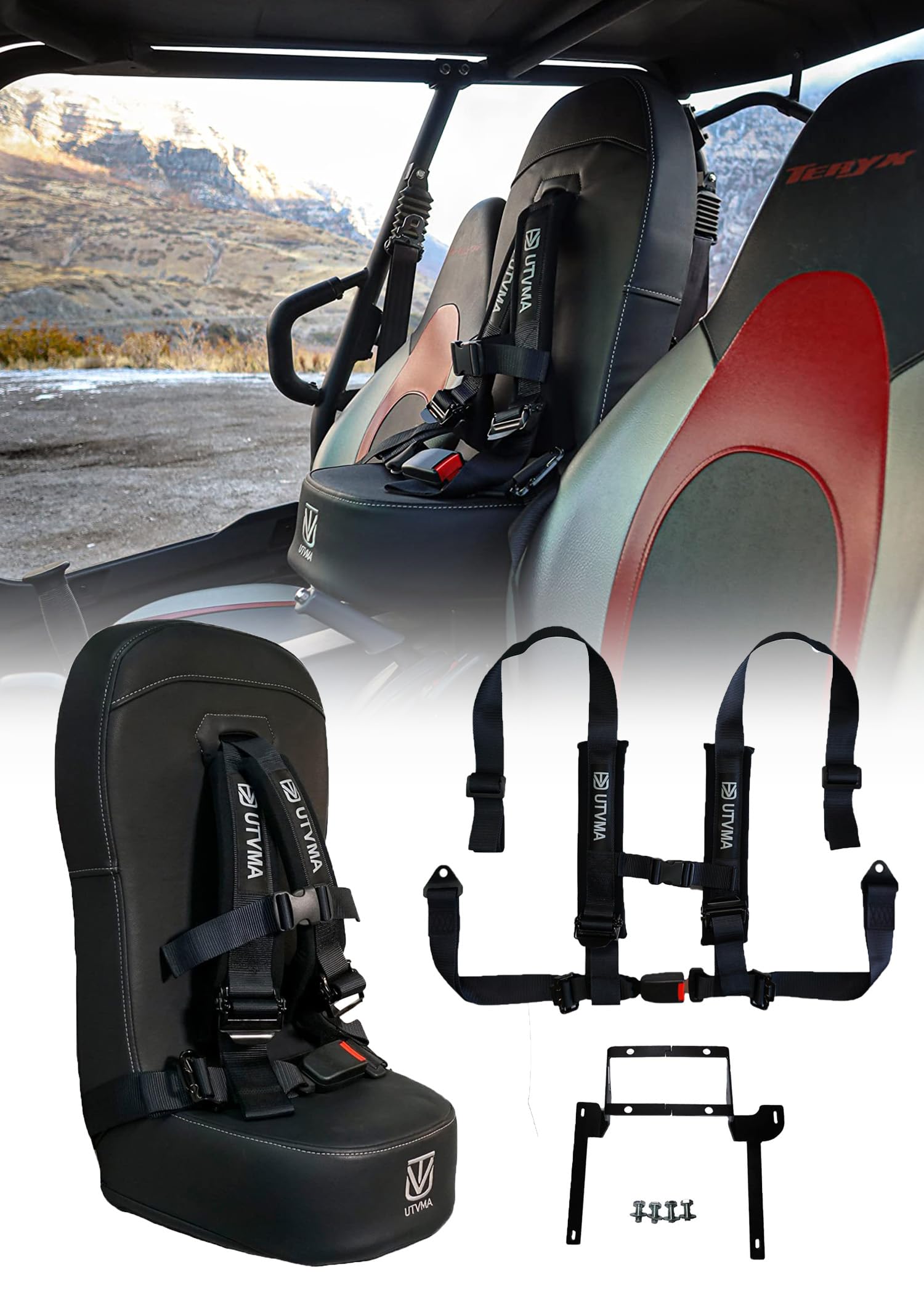 Utv Mountain Accessories Teryx 4 Front Bump Seat With 4-Point Harness