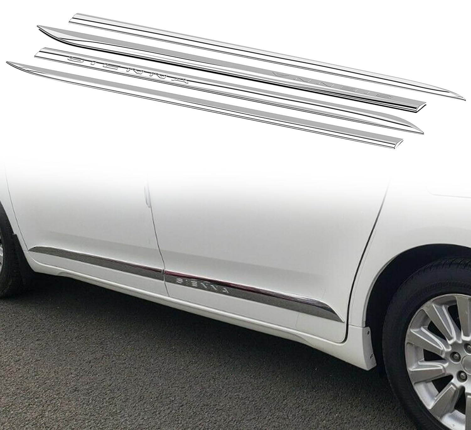 Jmtaat Chrome Outside Door Side Molding Trim Body Compatible With 2011-2020 Toyota Sienna