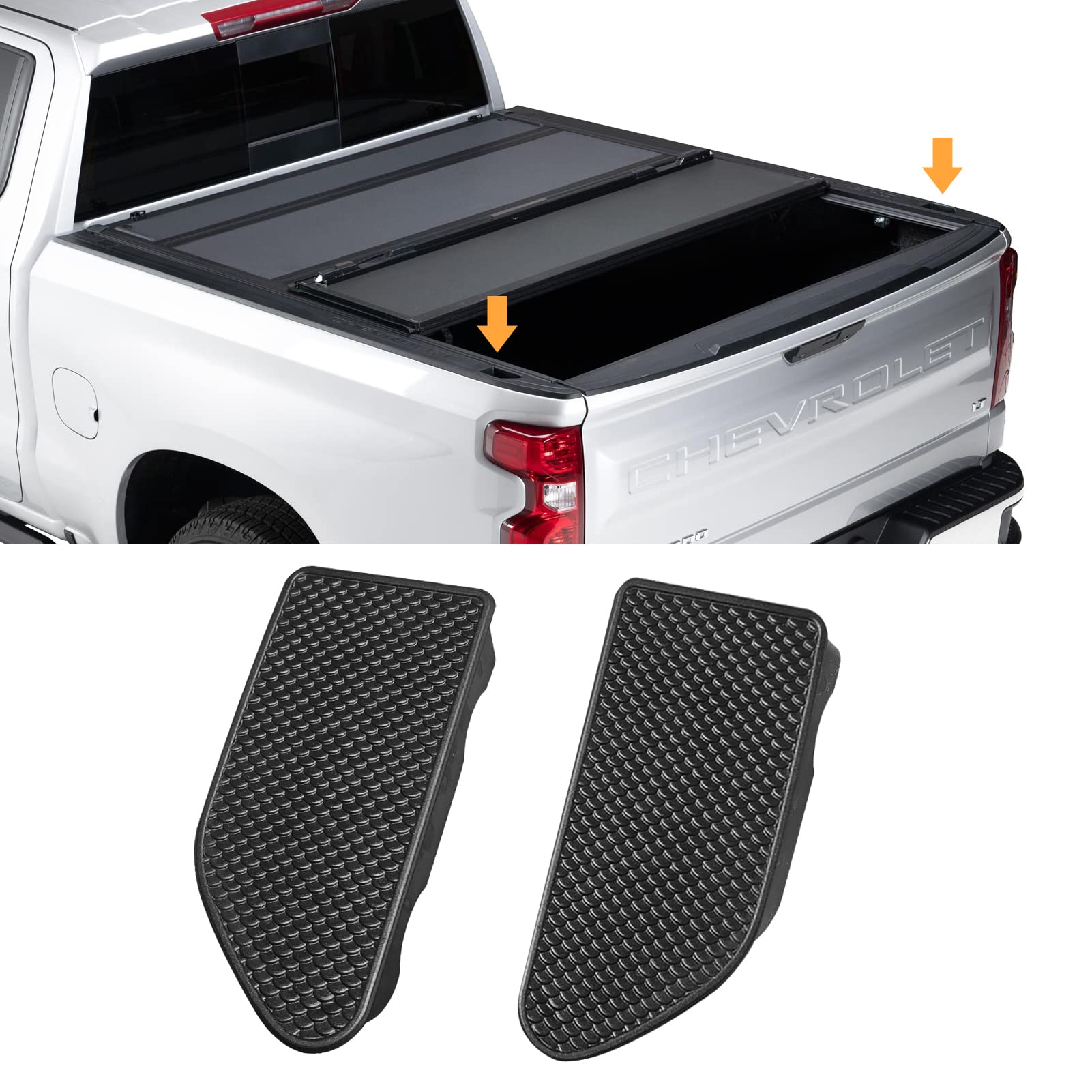 Moonlinks Bed Rail Stake Pocket Covers Compatible With Gmc Sierra 1500/Chevy Silverado 1500 2019-2024 & Silverado/Sierra 2500/3500 Hd 2020 2021 2022 Truck Tonneau Covers Stake Holes Caps Plugs(2 Pcs)