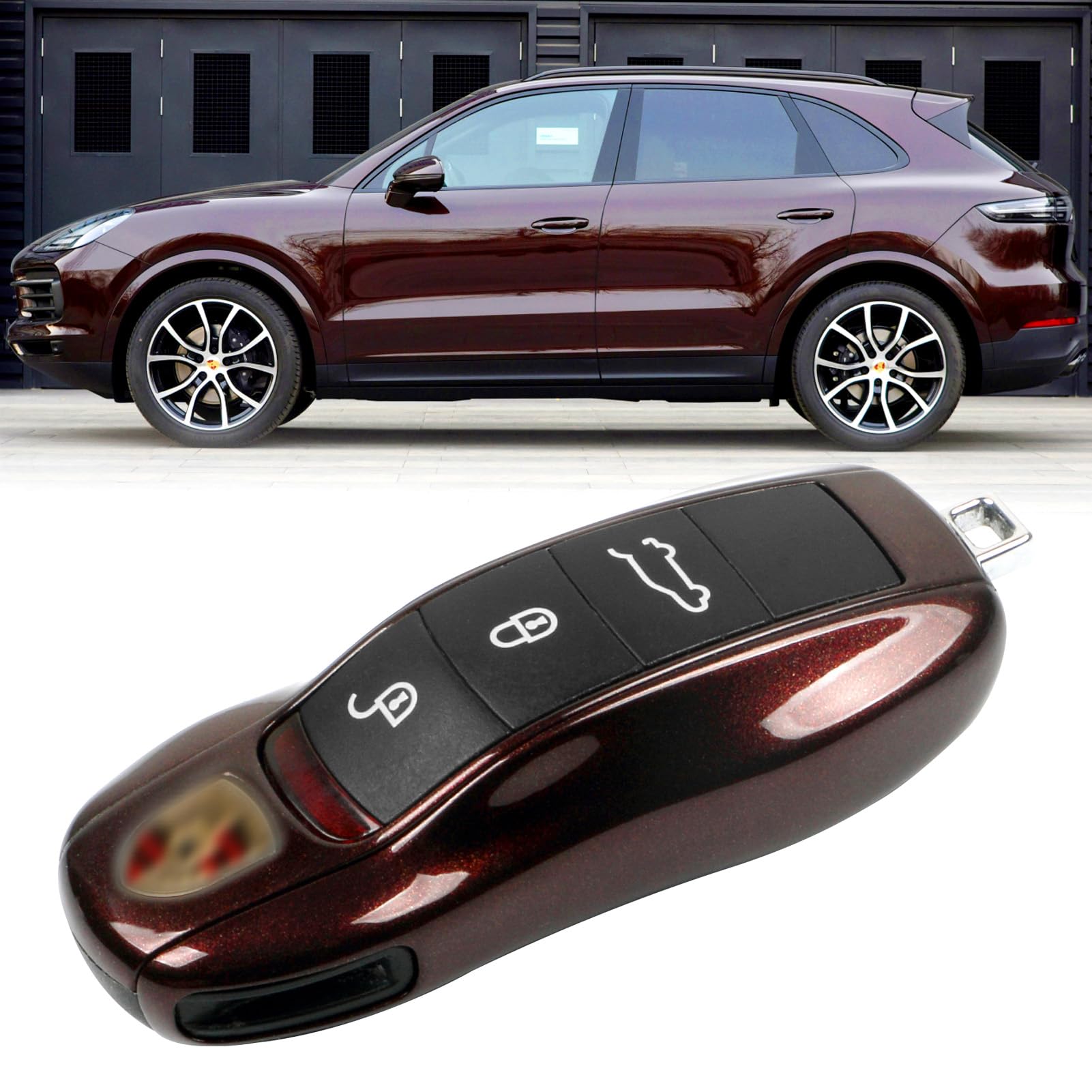 Jaronx Compatible With Porsche Key Fob Cover, Key Cover Compatible With Porsche Cayenne Panamera Macan Cayman 911 Key Fob Cover Key Shell Compatible With Porsche Key Accessories (Amethyst Metallic)