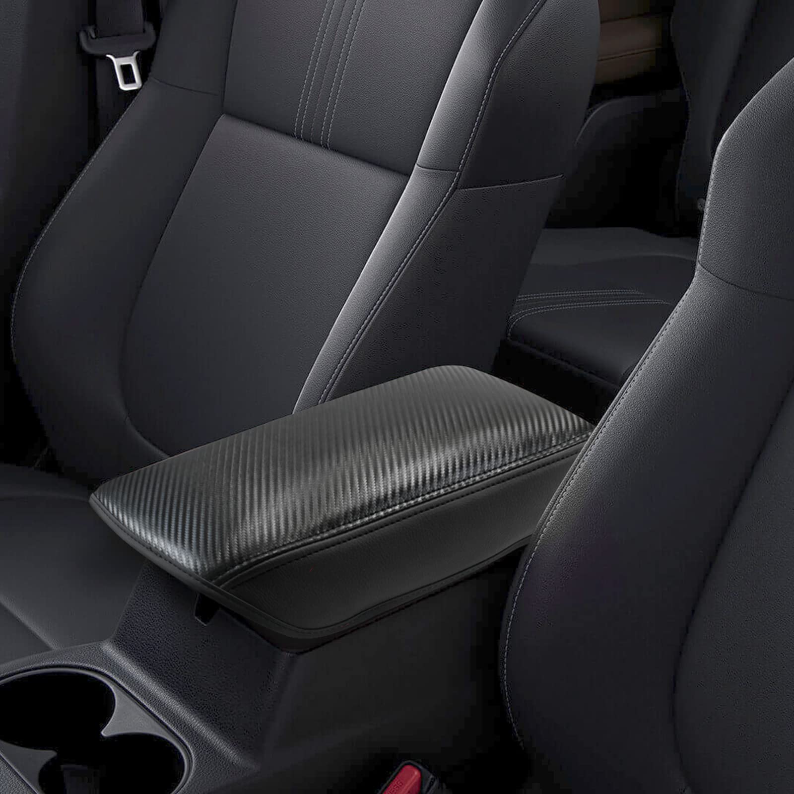 Sxcy Fit For 2023 2024 Mitsubishi Outlander Armrest Cover Fit For 2022 2023 Outlander Center Console Cover For 2023 2024 Outlander Middle Console Cover For 2024 Outlander (Black Microfiber Leather)