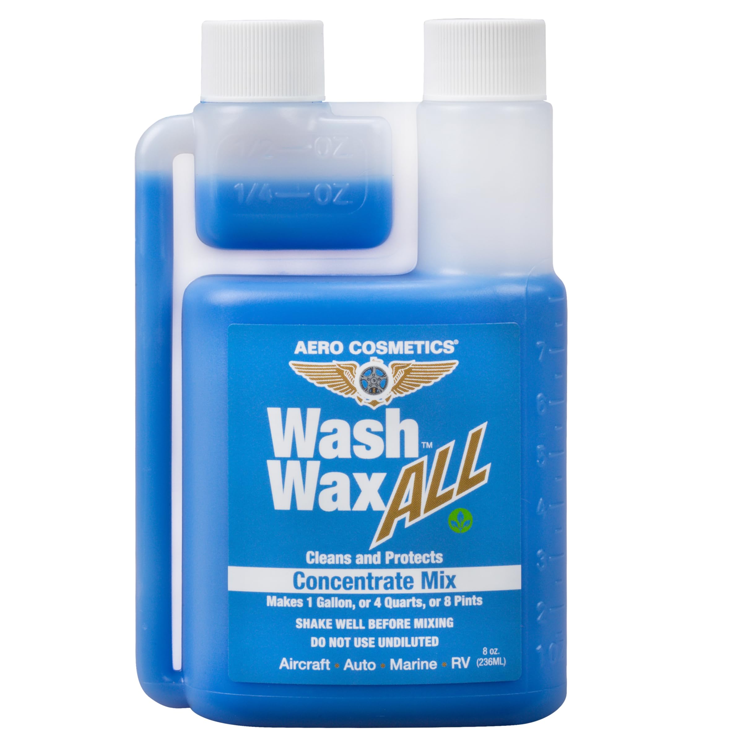 Wet Or Waterless Wash Wax Kit 8 Fl Oz Concentrate (1 Gallon). Cleans, Protects, Shines. Aircraft Quality Just Spray On And Wipe Dry