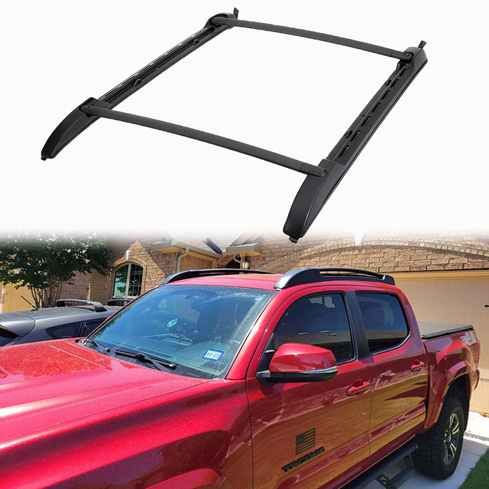Roof Rack Cross Bars For 2005-2023 Toyota Tacoma Double Cab - Aluminum Roof Rails Crossbar For Cargo Canoe Bike Kayak Snowboard - Rooftop Cargo Carrier Luggage (Not For Access Cab)