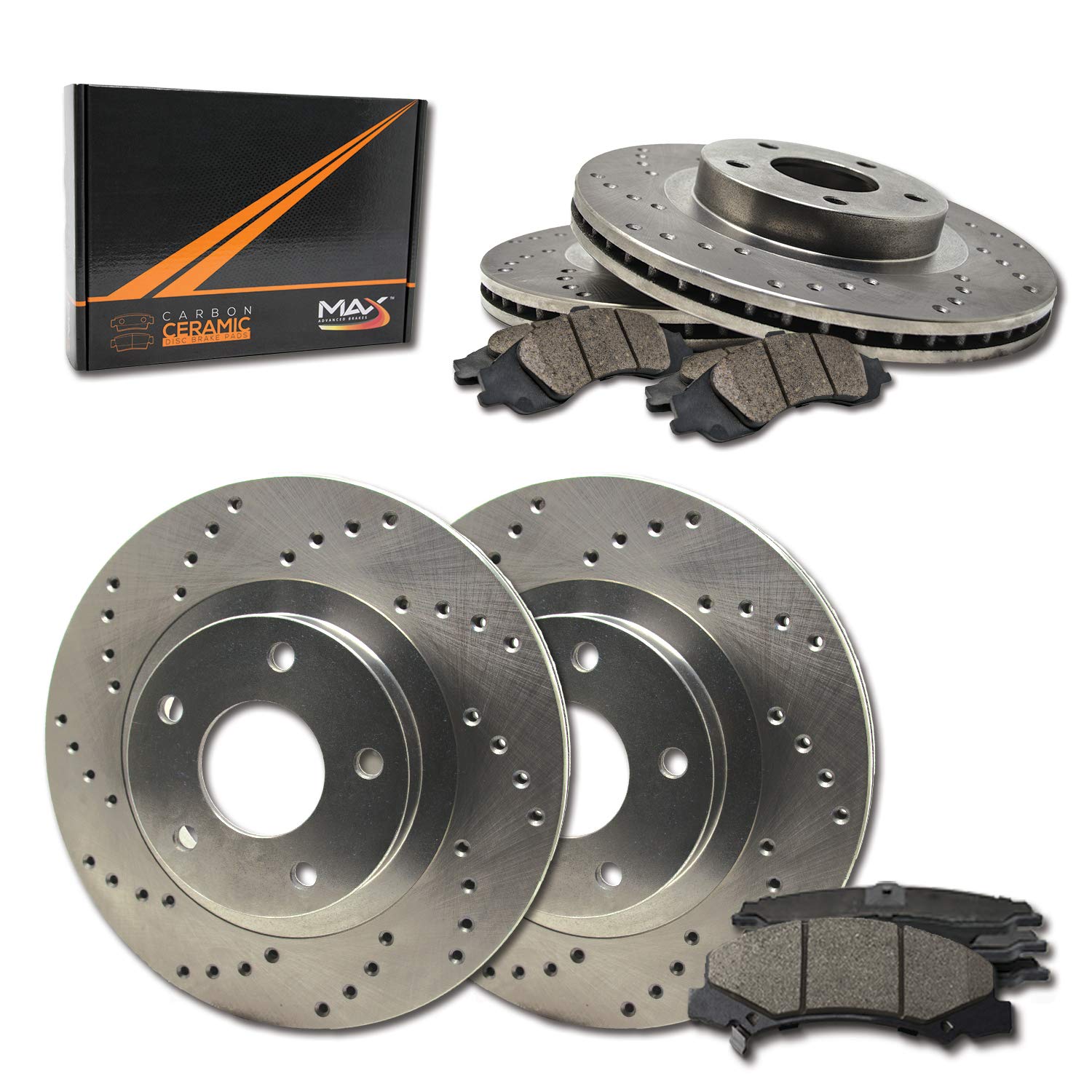 [Front + Rear] Max Brakes Premium Xd Rotors With Carbon Ceramic Pads Kt015223-1