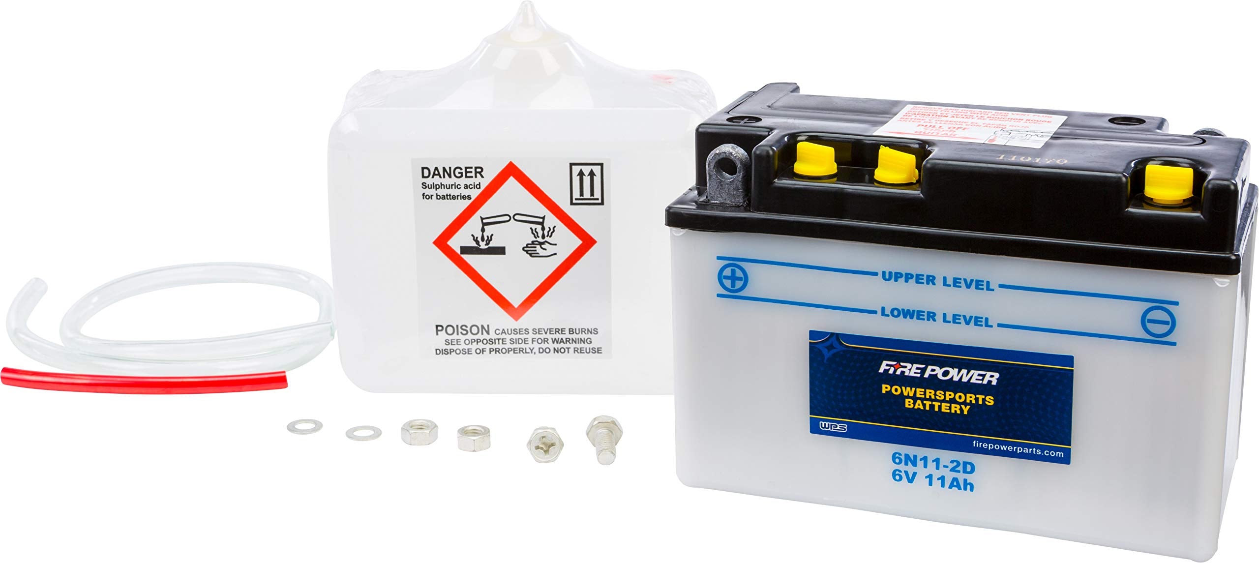 Wps Conventional 6V Standard Battery With Acid Pack 6N11-2D