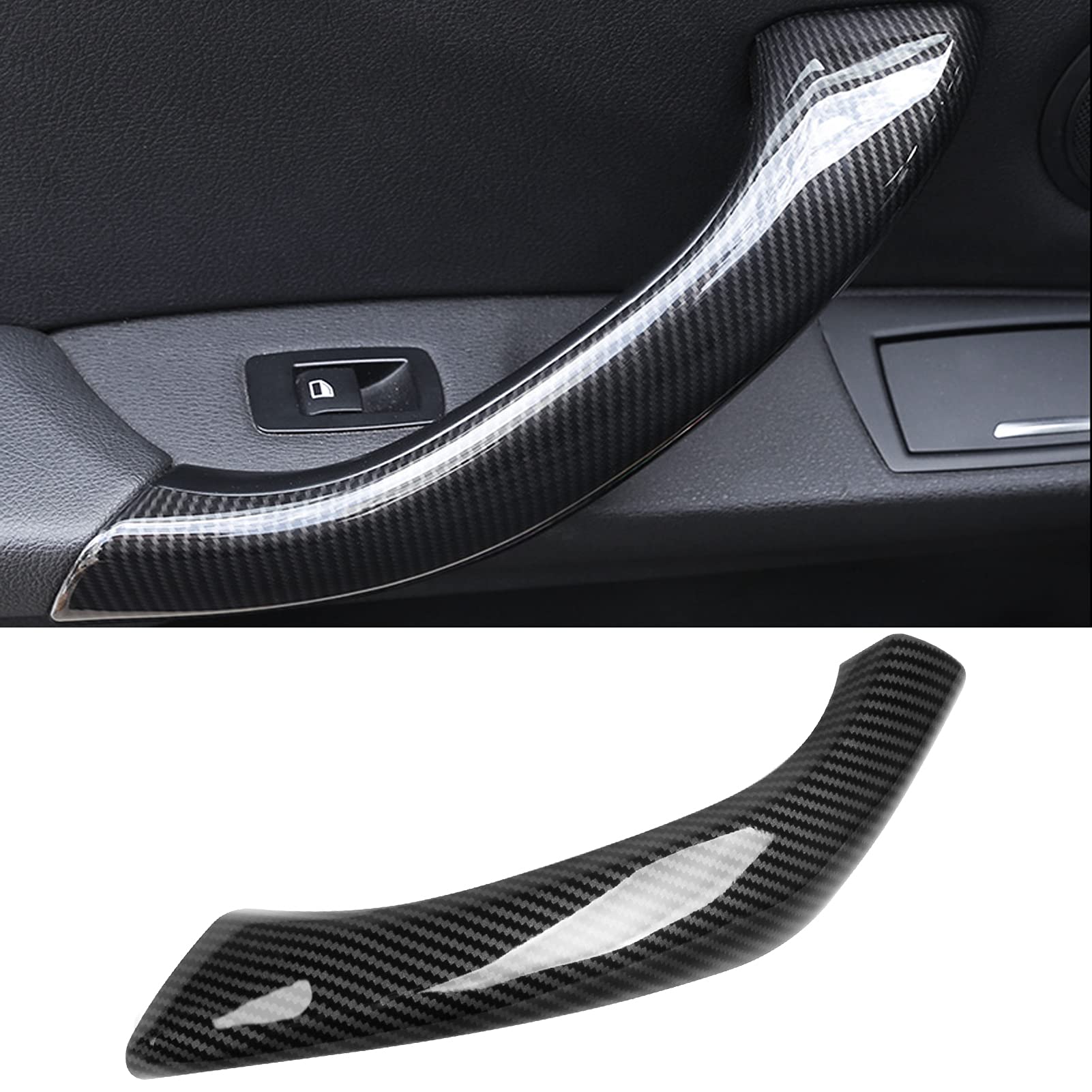 Jaronx Compatible With Bmw X1/X2 Door Handle Cover, Carbon Fiber Pattern Door Handle Outer Cover Left Side Door Handle Outer Cover Replacement Compatible With Bmw X1 F48 2016-2019, X2 F39 2018-2019