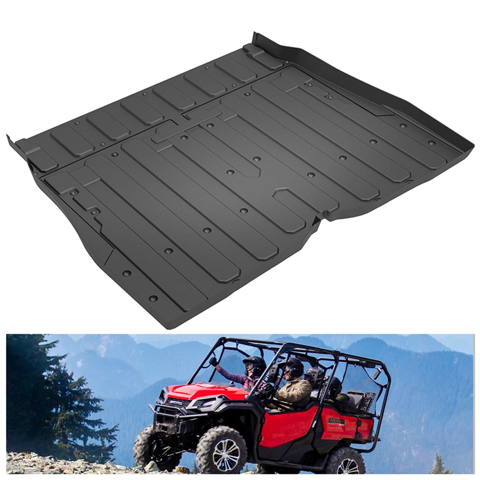 Kiwi Master Bed Liner Mat Compatible For 2016-2024 Honda Pioneer 1000-5 Accessories All Weather Protector Slush Cargo Trunk Tray Liner Black