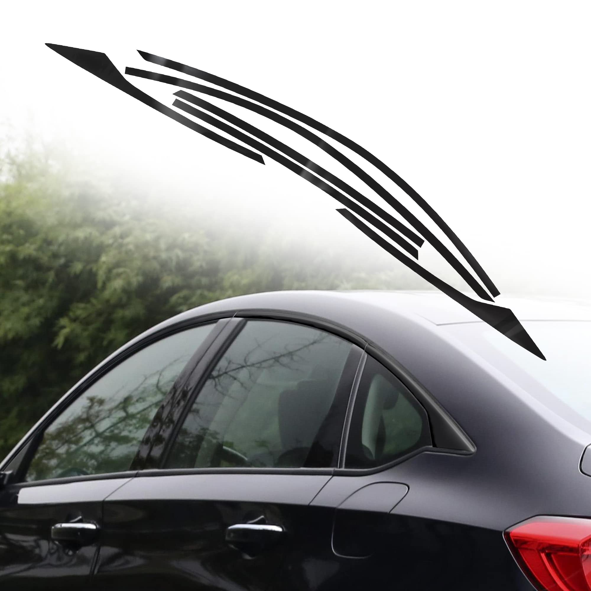 Tomall Car Window Edge Vinyl Stickers Compatible With Honda Accord Sedan 2018 2019 2020 2021 2022 Auto Window Cover Strip Trim Accessories (Glossy Black)