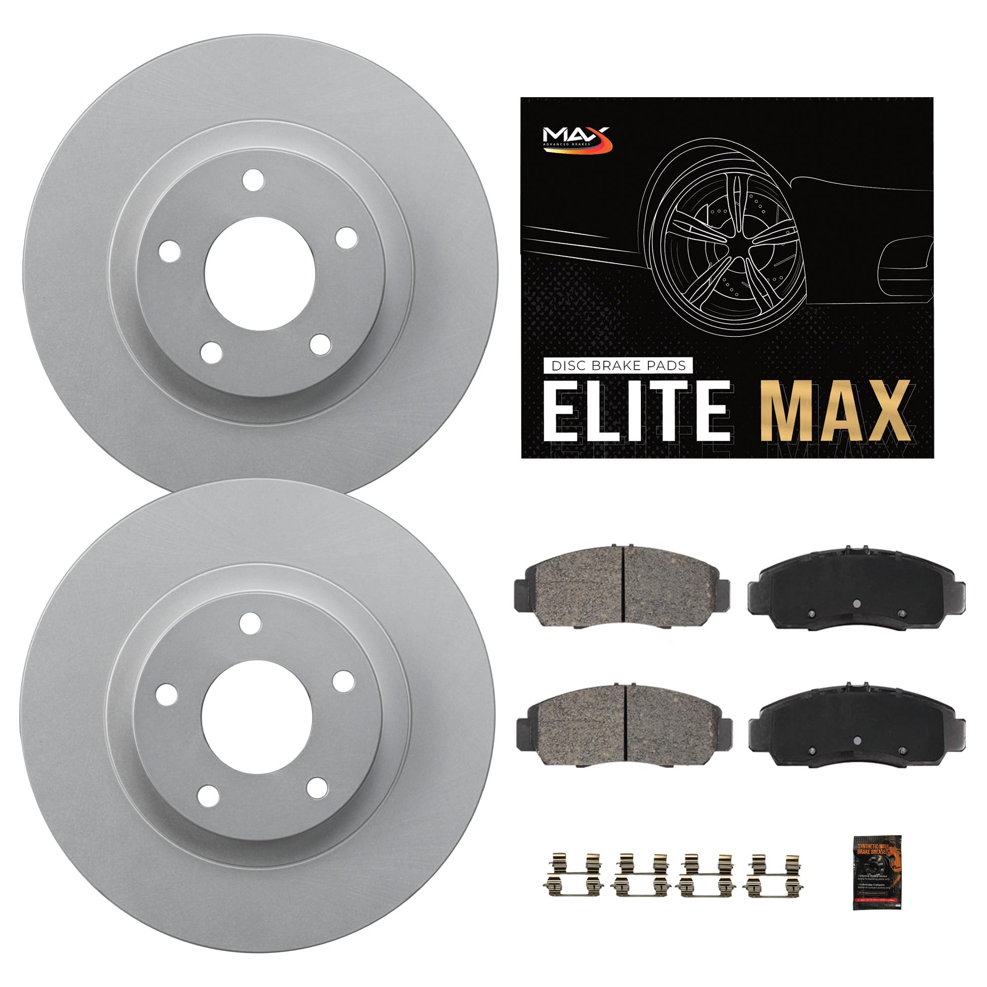Max Advanced Brakes Rear Brake Kit Compatible With 2019 2020 2021 2022 2023 Ram 1500 Replacement Geomet Coated Oe Disc Brake Rotors And Ceramic Brake Pads