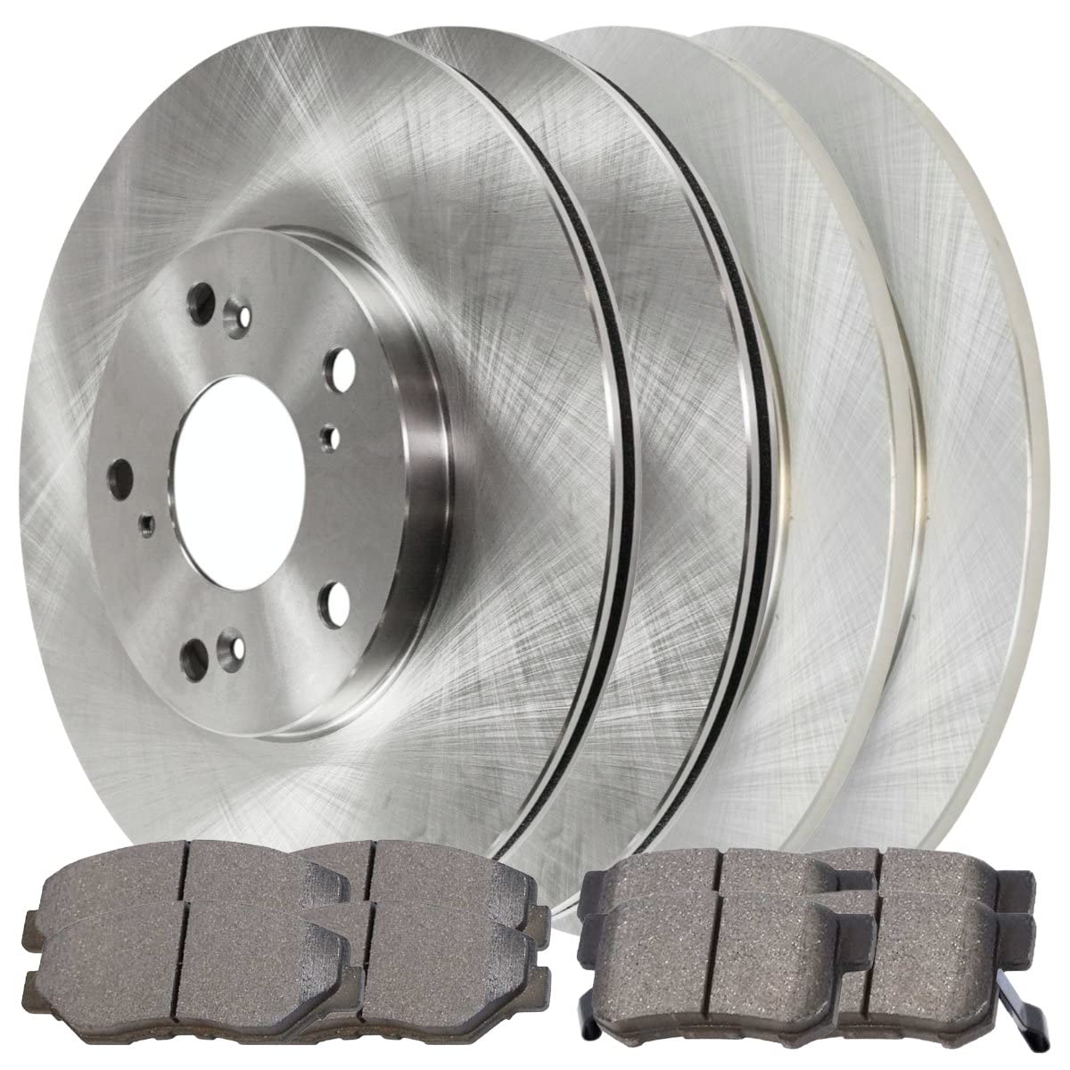 Autoshack Brake Rotors With Brake Pads Front And Rear Brake Rotor & Pad Replacement Kit For 2005-2006 Honda Cr-V 2.4L 4Wd Fwd Scd9146738