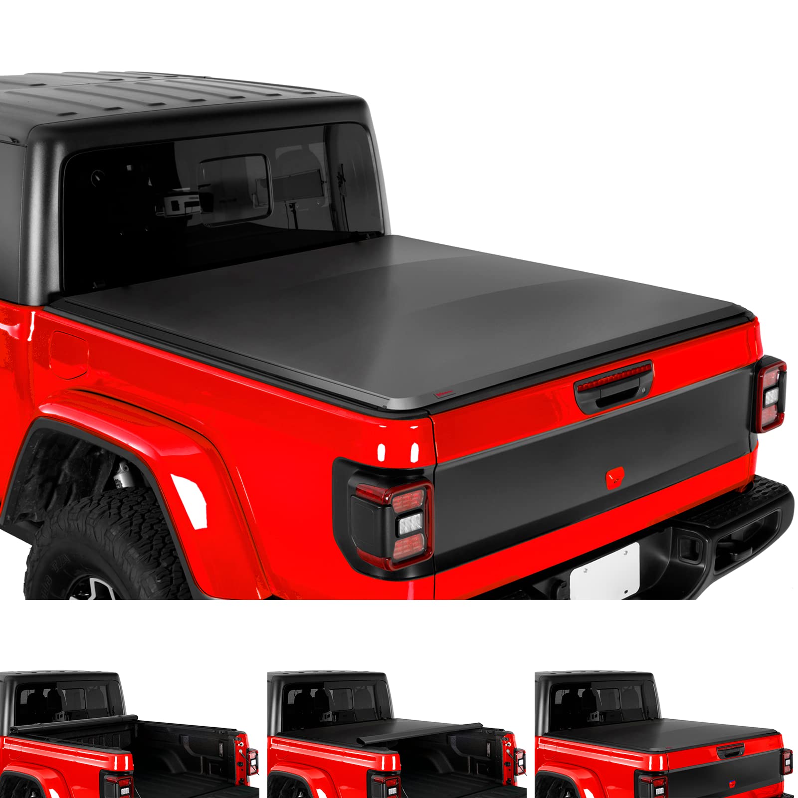Maxmate Soft Roll-Up Truck Bed Tonneau Cover Compatible With 2020-2024 Jeep Gladiator Jt | 5' (60') Bed | Tcj169060