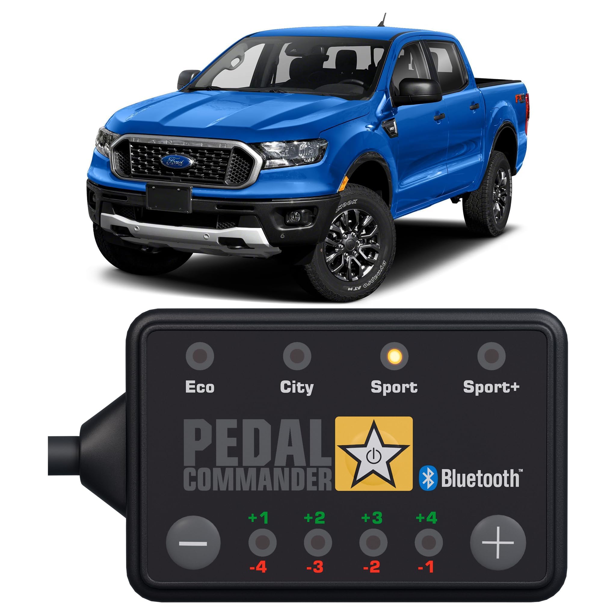 Pedal Commander For Ford Ranger 2012+ Throttle Response Controller - 36 Drive 4-Mode, Plug And Play, Bluetooth, Anti-Theft Enabled, On-Road & Off-Road Performance Upgrades, Ford Ranger Accessories