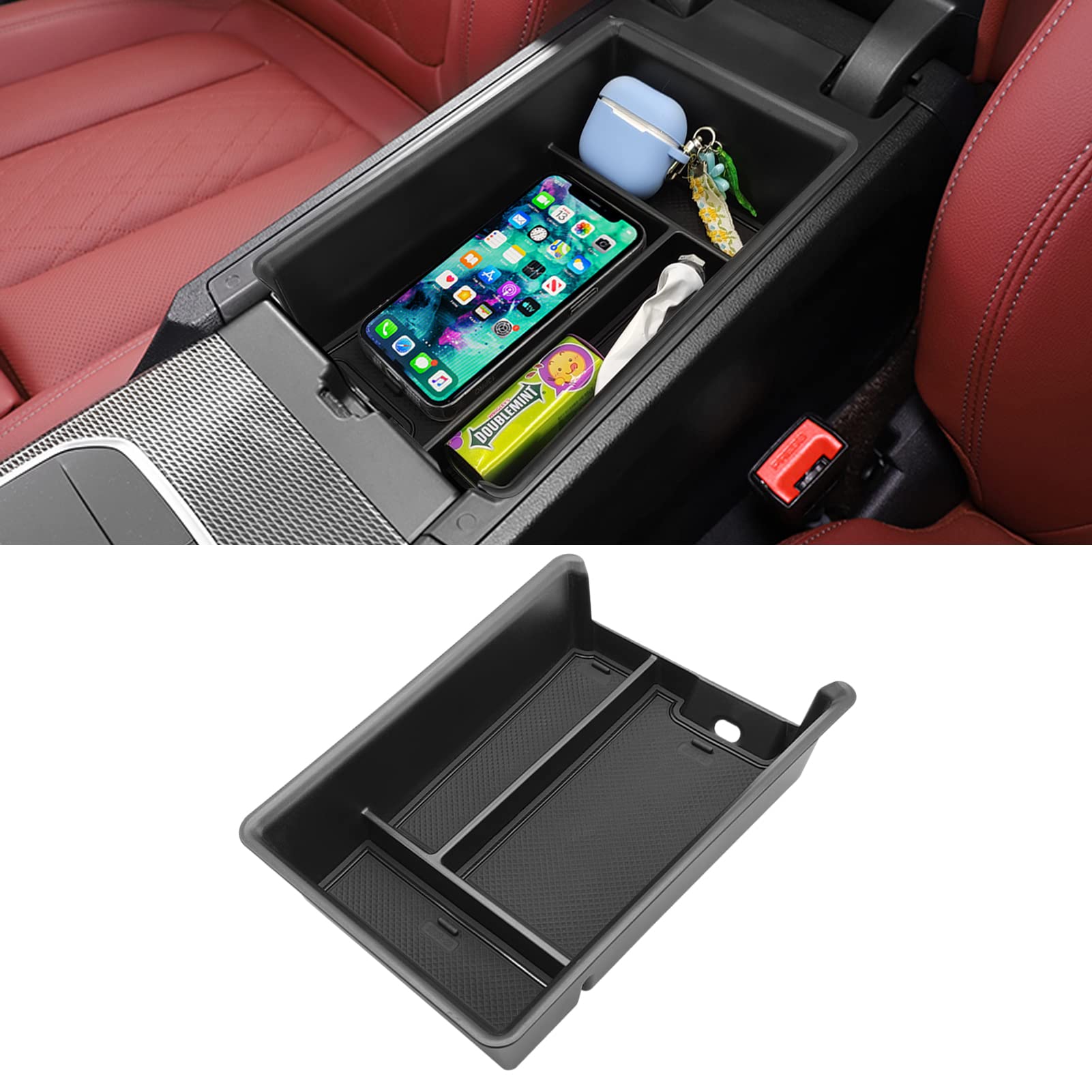 Jaronx Compatible With Bmw Center Console Organizer For 3 Series G20 2019-2024/4 Series G22 I4 G26 2021-2024, For Bmw 3 Series Console Organizer 2019-2024, I4/4 Series Console Storage Box 2021-2024