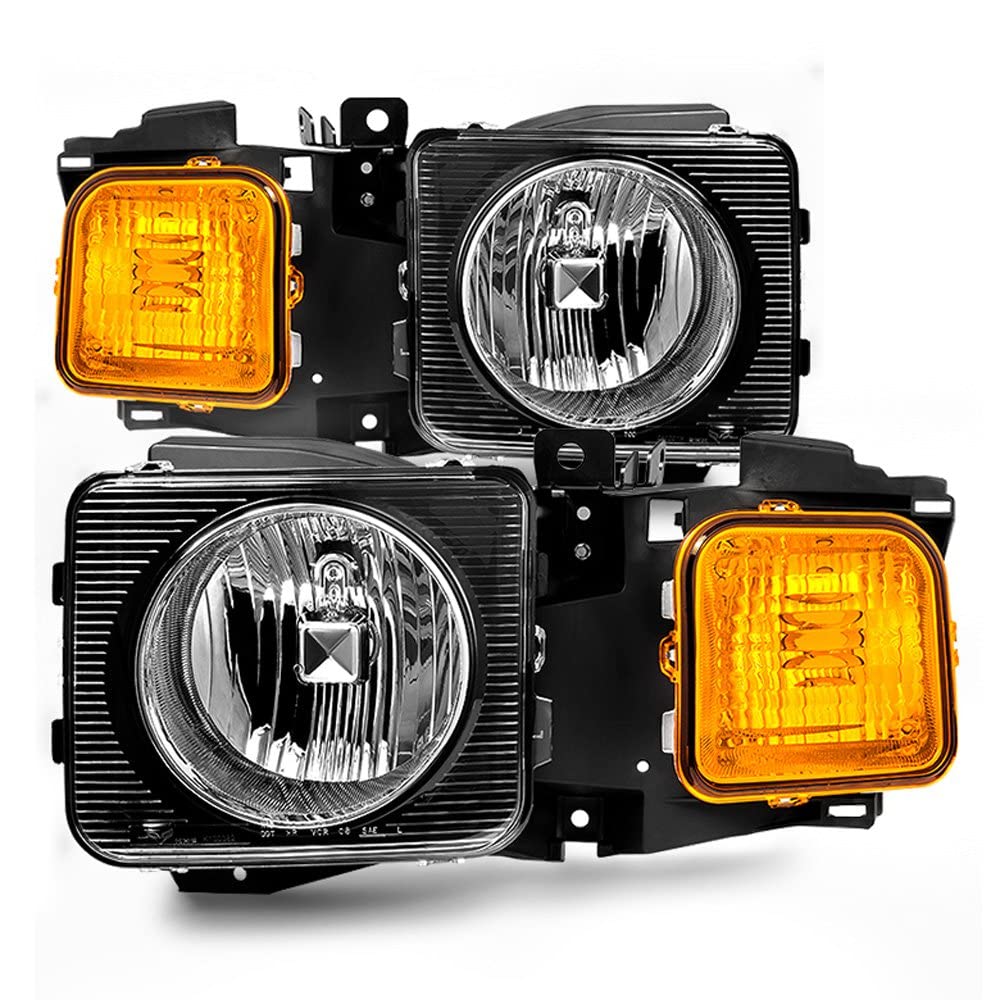 Acanii - For 2006-2010 Hummer H3 H3T Headlights Headlamps Aftermarket Driver + Passenger Side 06-10 Pair