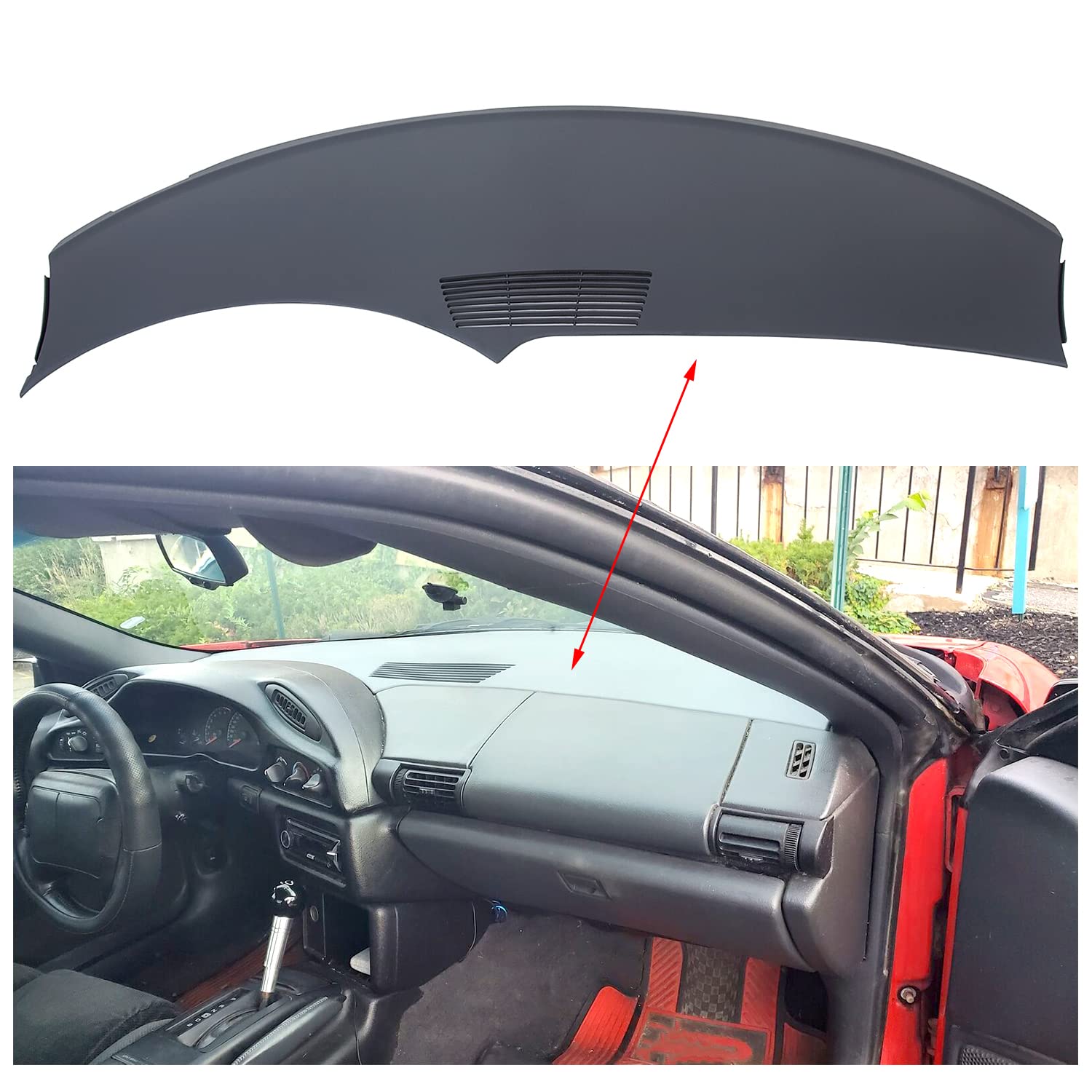 Hecasa Molding Dash Board Replacement Cover Compatible With 1993-1996 Chevrolet Camaro Replacement For Gm 10267171 Dash Cover Cap Blue-Gray (Not Overlay But Replacement)