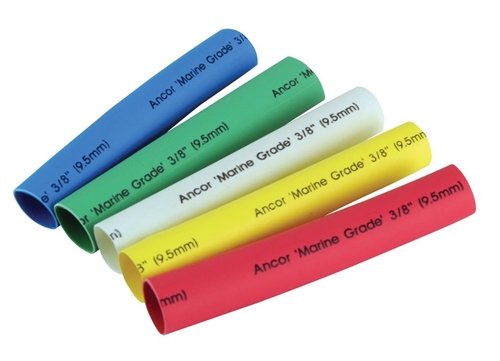 Ancor Marine Grade Adhesive Lined Heat Shrink Tubing, 3/8'' Diameter x 3'' - Assorted Color 5 Pack