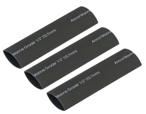 Ancor 305103 Marine Grade Heat Shrink Tubing, 1/2'' Diameter x 3'' - 3 Pack