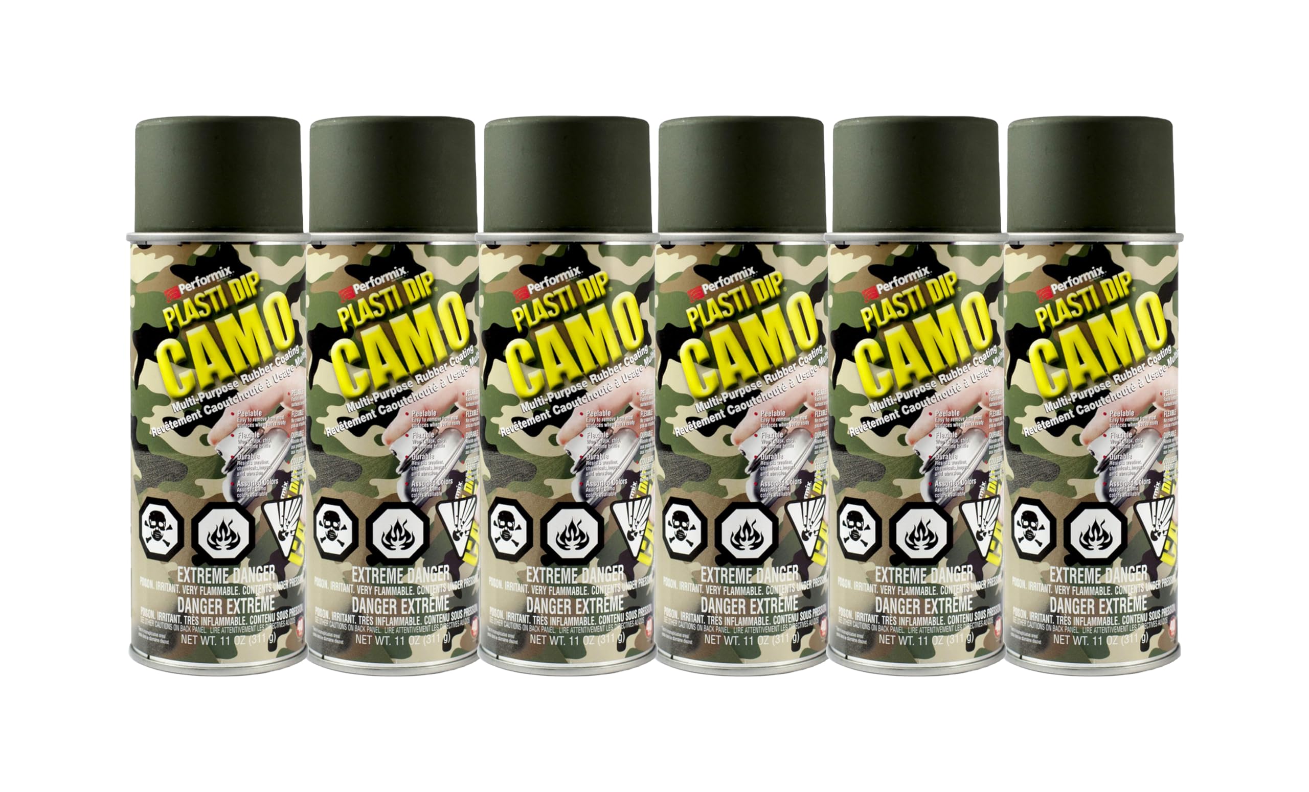 Plasti Dip Performix (11217-6-6Pk) Green Camo Spray - 11 Oz. Aerosol, (Pack Of 6)