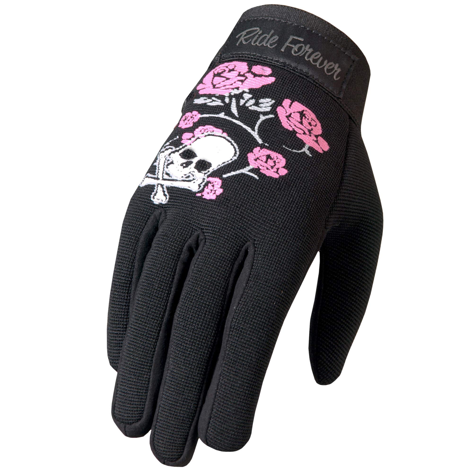 Hot Leathers Womens Motorcycle Powersports Gloves, Black, X-Small Us