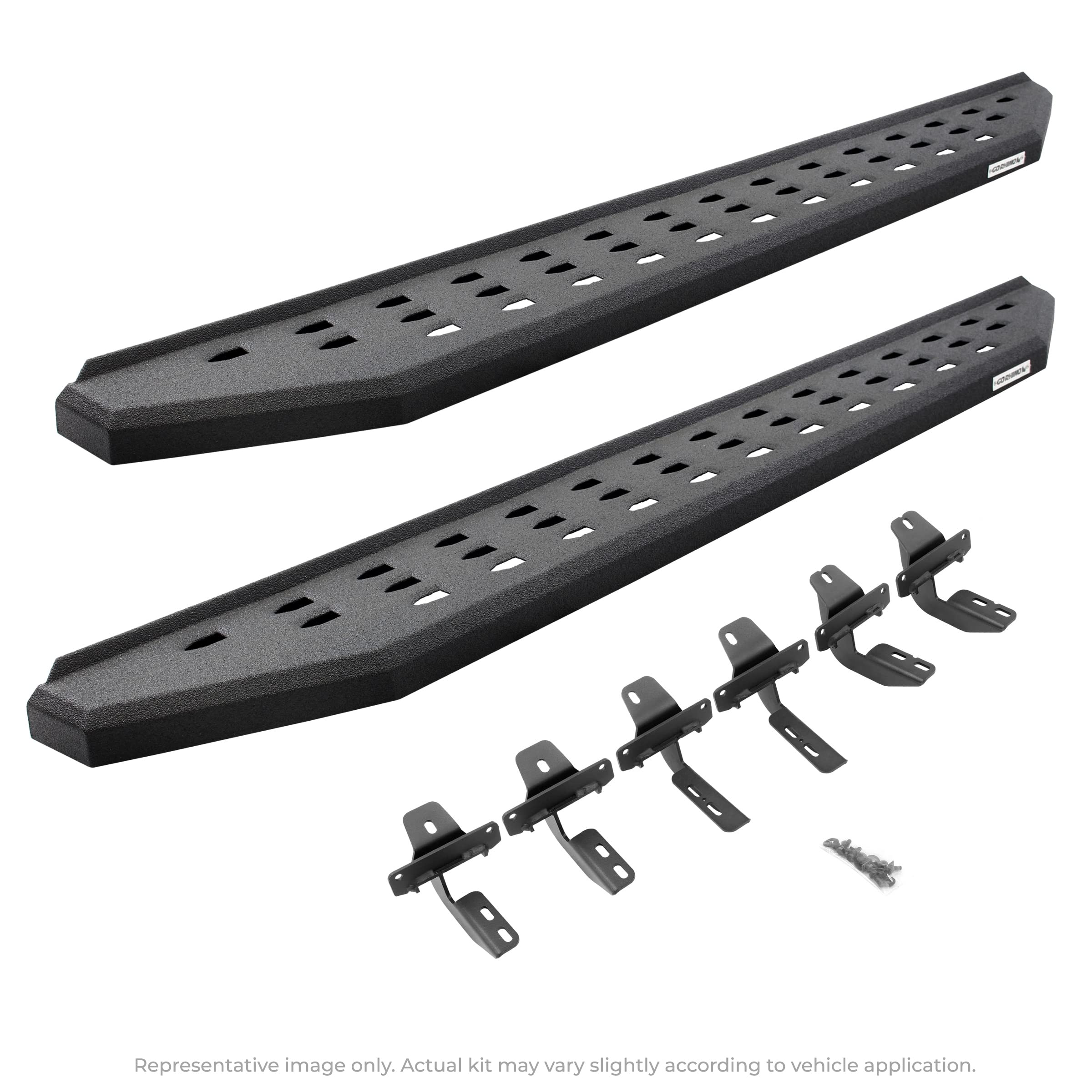 Go Rhino 69443687T Rb20 Running Boards With Mounting Brackets Kit - Crew Max Only For Toyota 22-24 Tundra (Crew Cab Pickup)