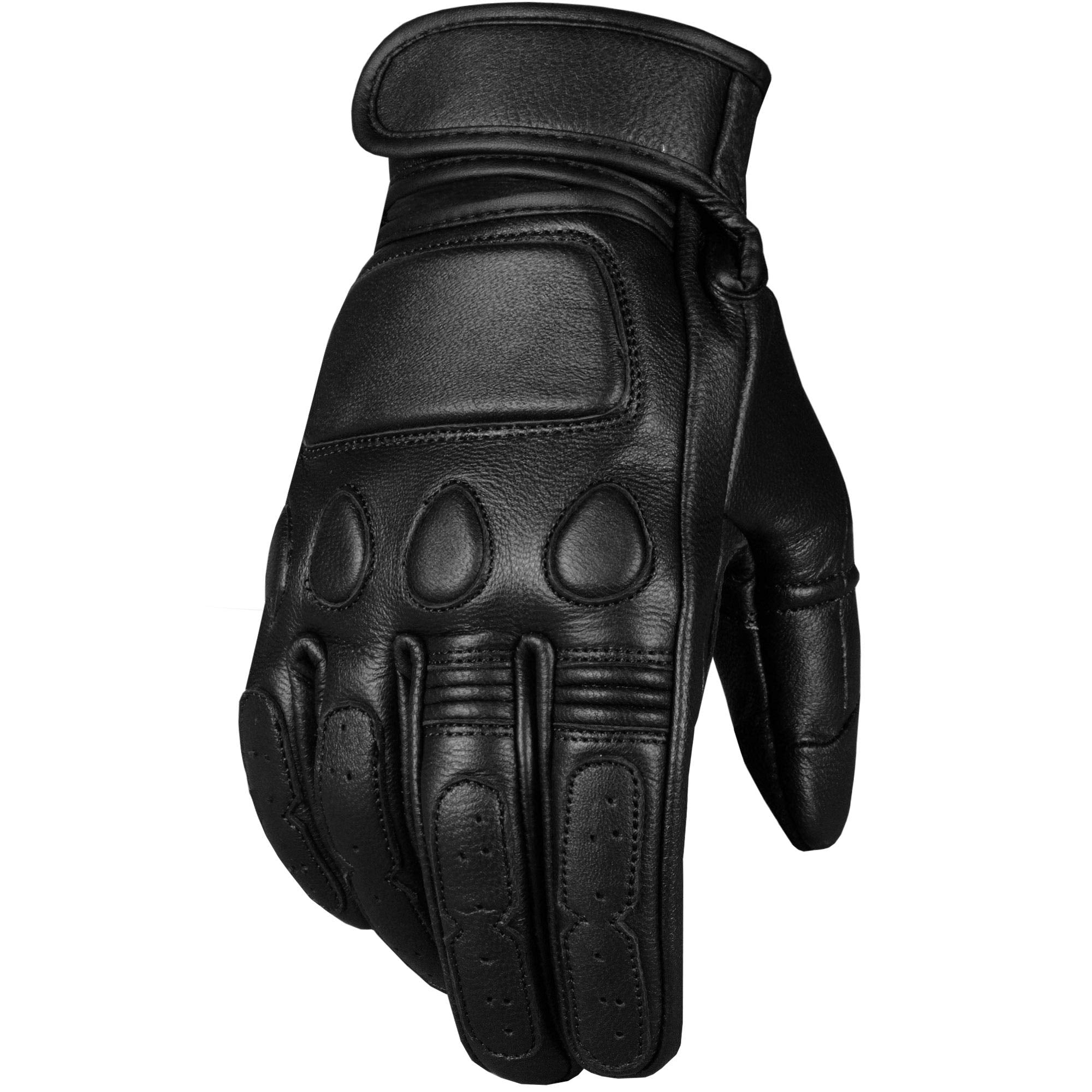Jackets 4 Bikes Men'S Vintage Goatskin Leather Motorcycle Gloves Gel Padded Cruiser Street Riding Protective Racing Powersports M