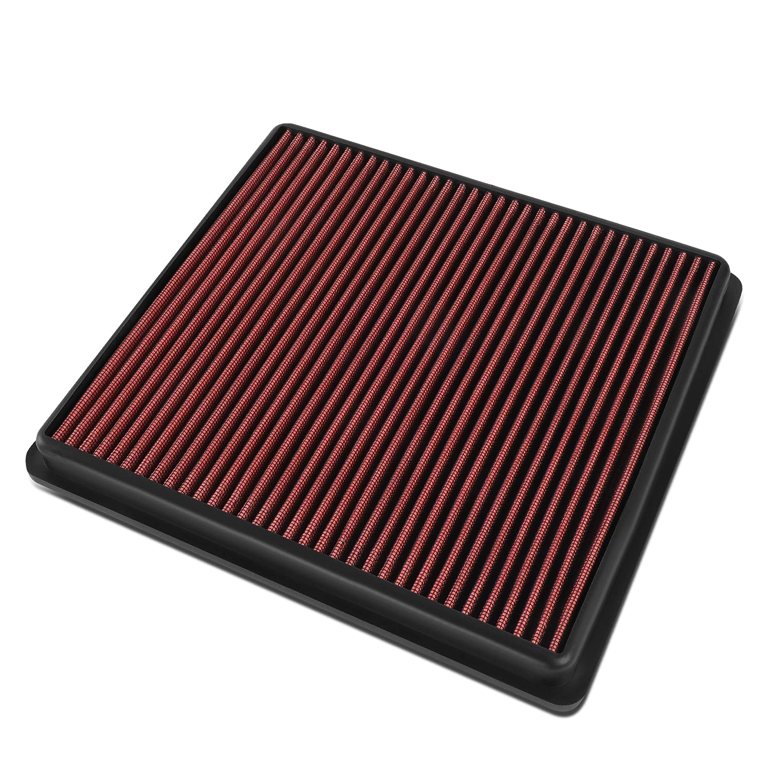 Auto Dynasty High Flow Engine Air Panel Filter Drop-In Reusable & Washable Compatible With Ford Expedition F-Series Lincoln Navigator (Red)