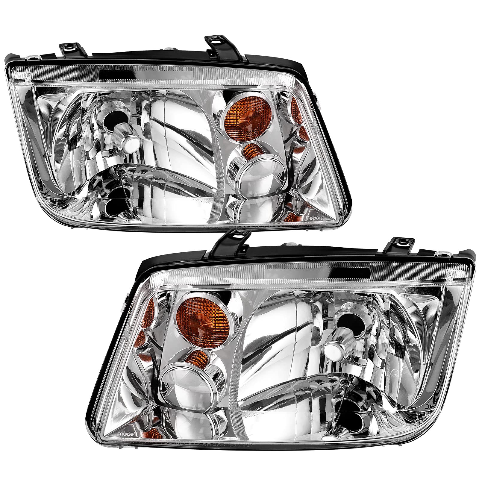 Autosaver88 Headlights Compatible With 1999 2000 2001 2002 2003 2004 2005 Jetta Mk4/Bora Models Only Headlamp Chrome Housing Clear Lens (Do Not Fit Models Made Before May 1999/Mk5 2005 Models)