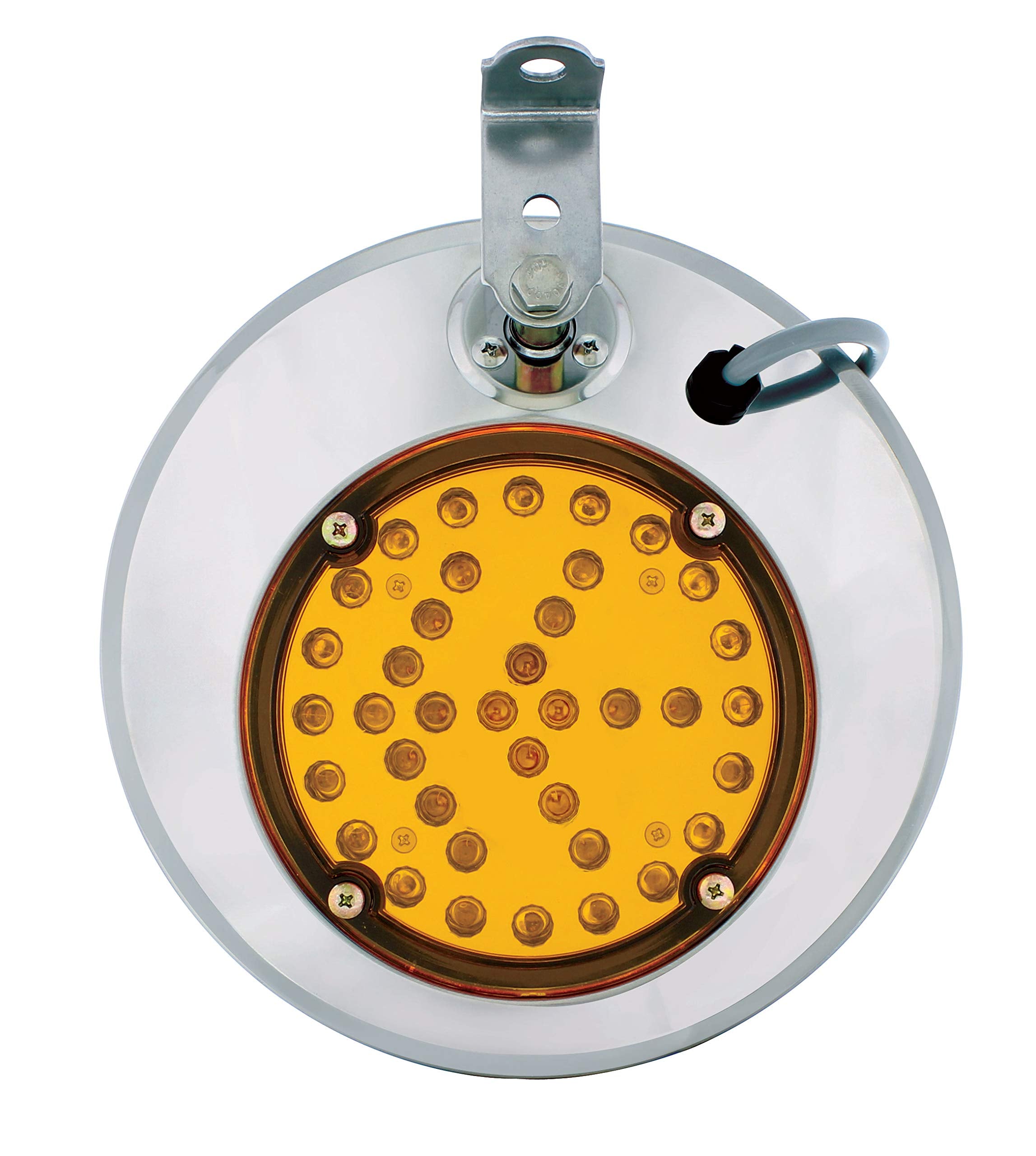 United Pacific 8 1/2' Stainless Steel Convex Heated Mirror With Led -Passenger,86506