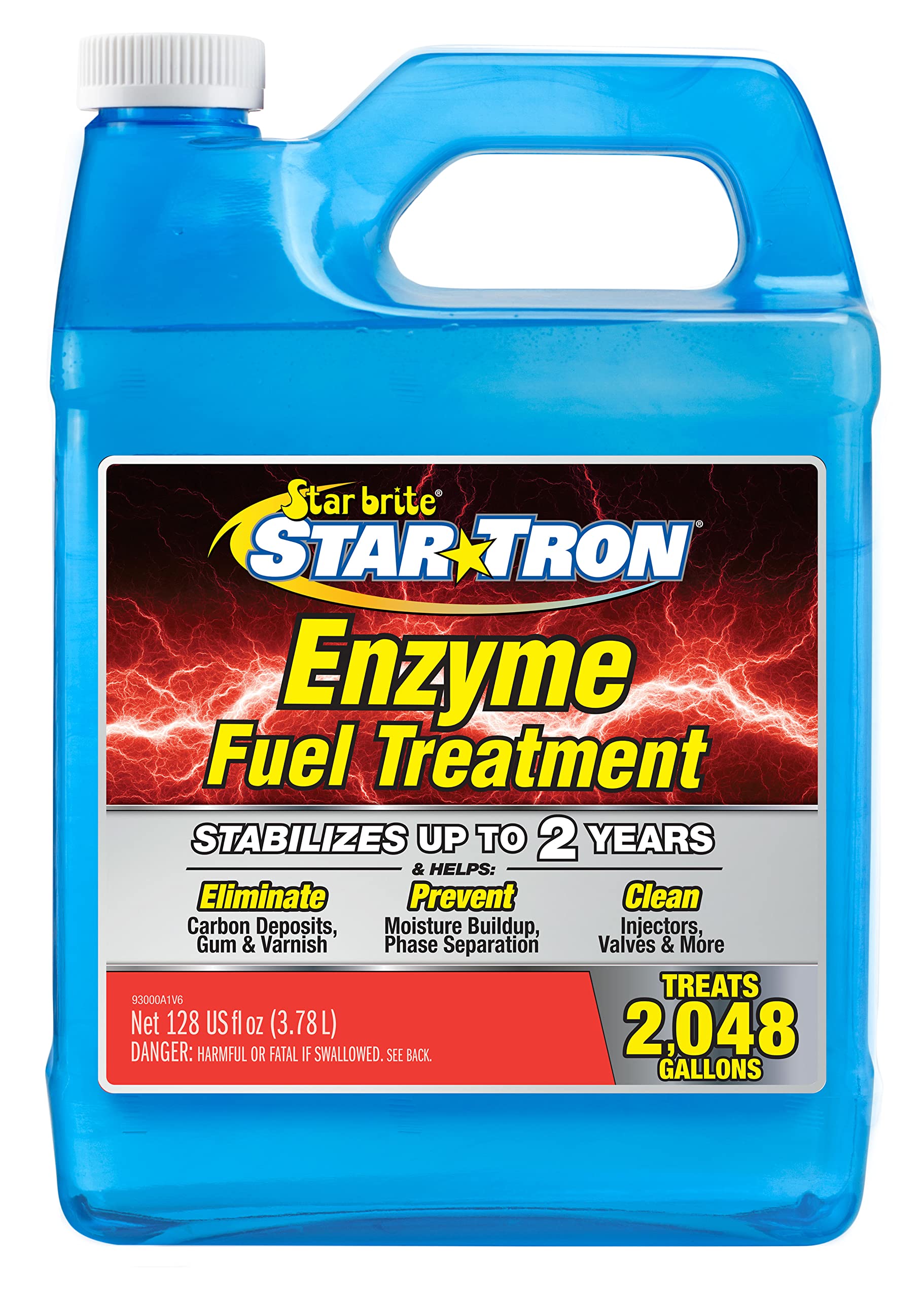 Star Brite Star Tron Enzyme Fuel Treatment Concentrate, 128 Fl. Oz. – Treats Up To 2,048 Gallons – Rejuvenate & Stabilize Old Gasoline, Cure Ethanol Problems, Improve Mpg, Reduce Emissions, 1 Gallon, Blue