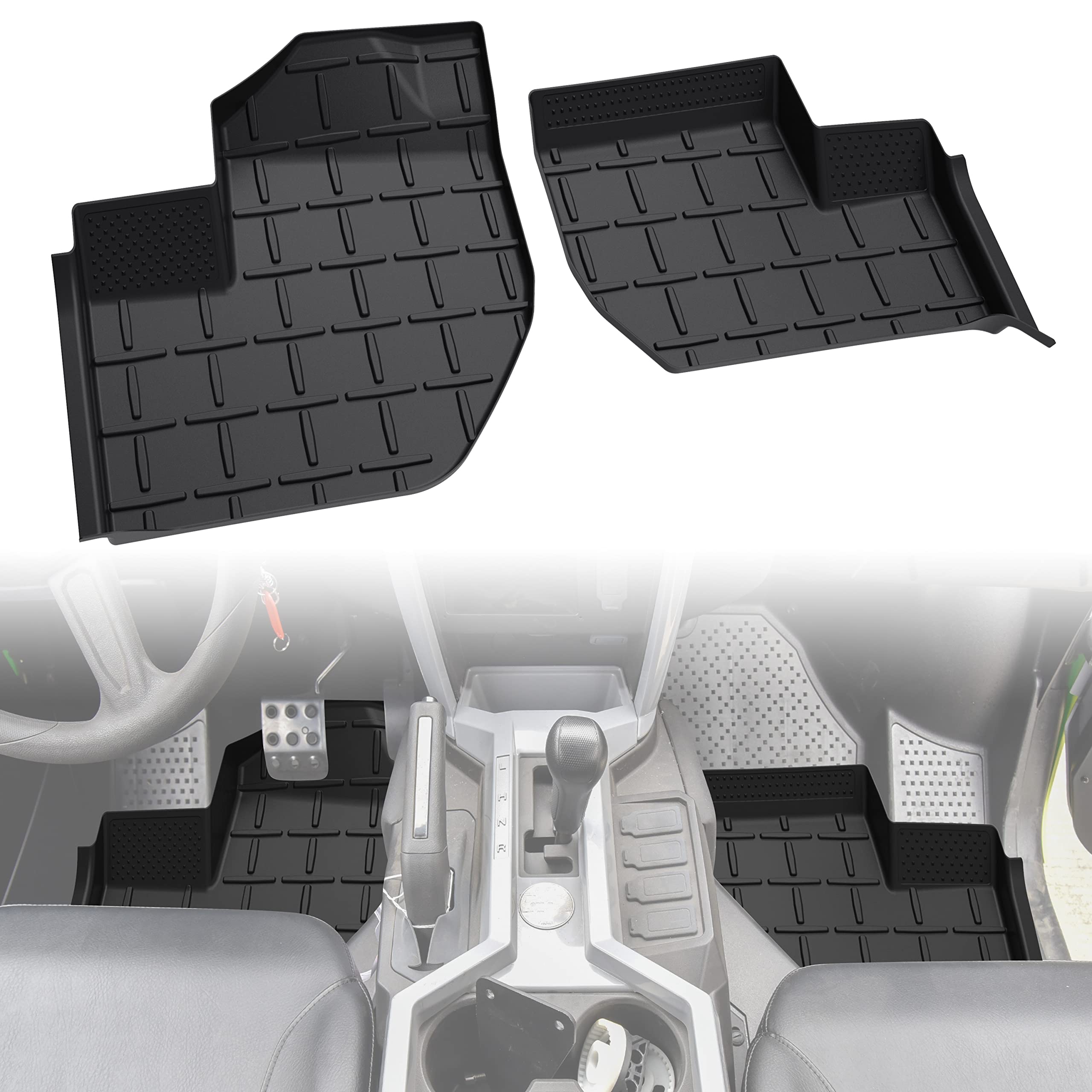 Sautvs Tpe Anti-Slip Floor Mats Front Row Floor Liners For 2021-2024 Yamaha Wolverine Rmax 1000 Rmax 2 Rmax 4,2018-2020 Wolverine X2/X4 850 Accessories,All Weather Protection Slush Mats