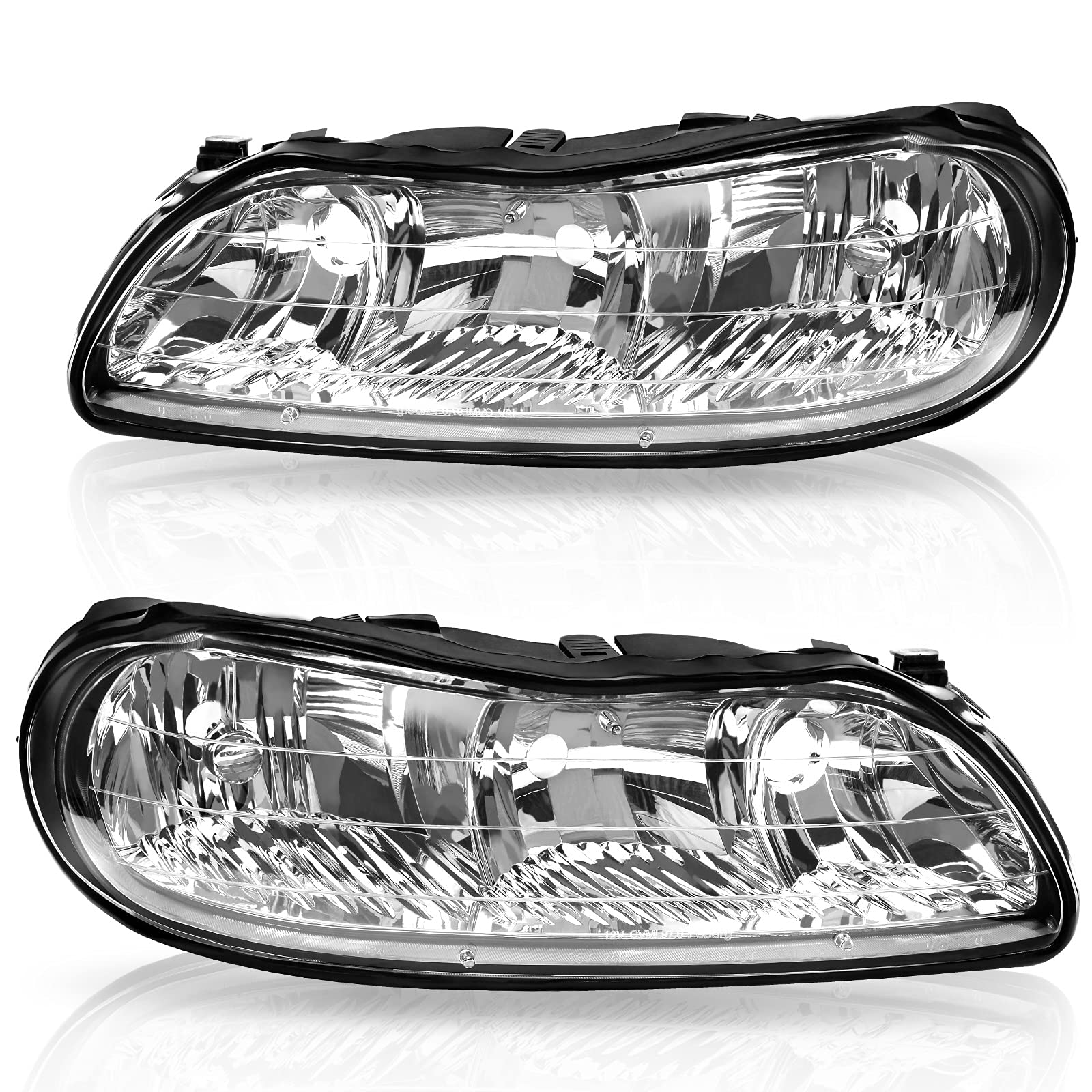 Dwvo Headlights Assembly Compatible With Chevy Malibu 1997 1998 1999 2000 2001 2002 2003 Headlamp Replacement Pair