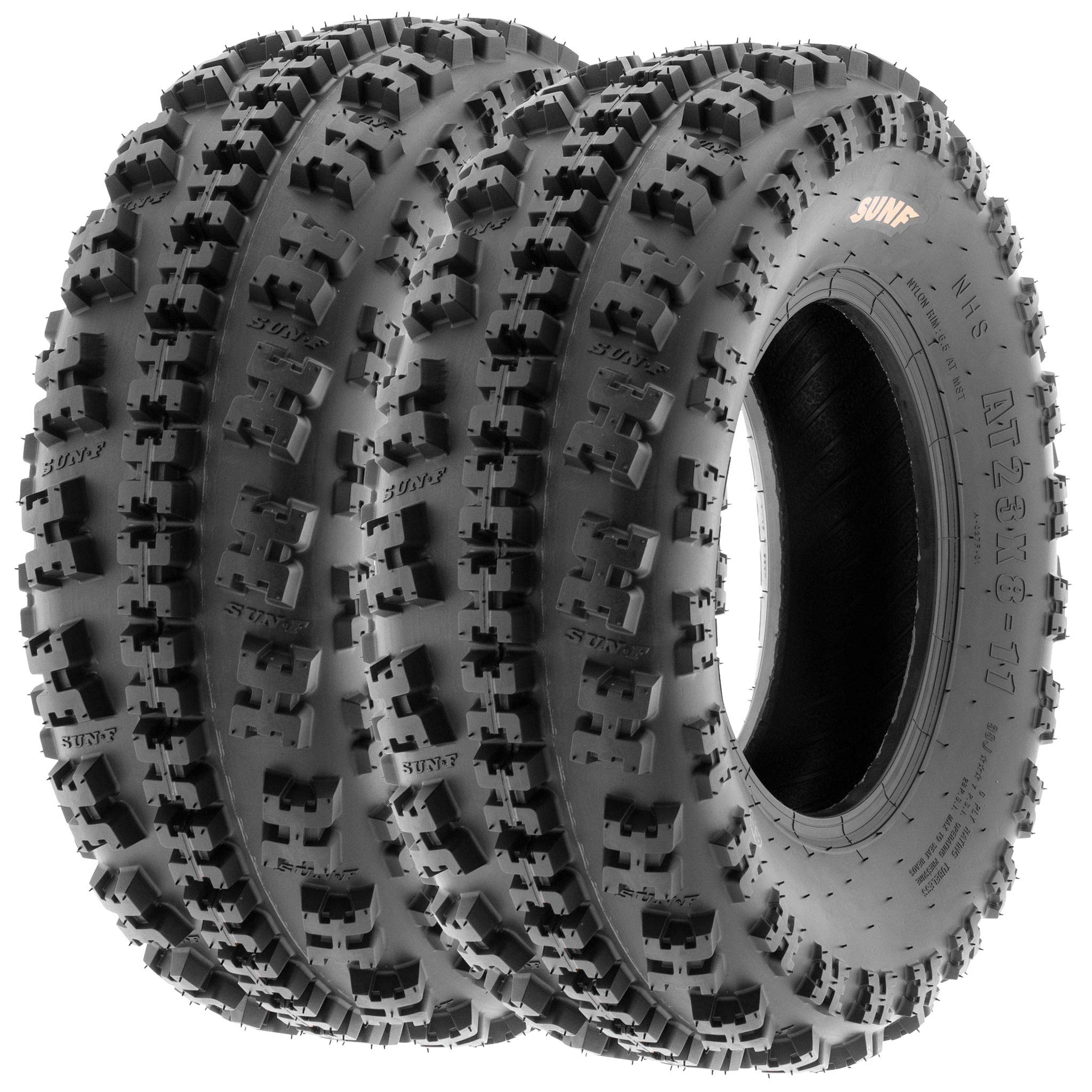 Pair Of 2 Sunf Atv Utv Knobby Sport Tires 22X7-10,6 Pr Tubeless A027