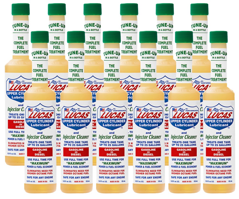 Lucas Upper Cylinder Lubricant & Fuel Injector Cleaner (5.25 Oz.)-12 Pack