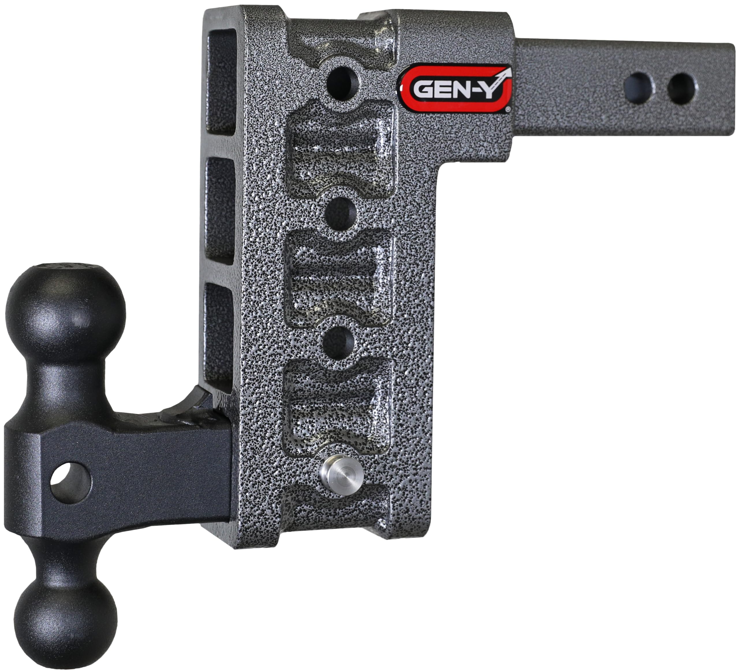 Gen-Y Gh-514 Mega-Duty Adjustable 7.5' Drop Hitch With Gh-051 Dual-Ball For 2' Receiver - 16,000 Lb Towing Capacity - 2,000 Lb Tongue Weight