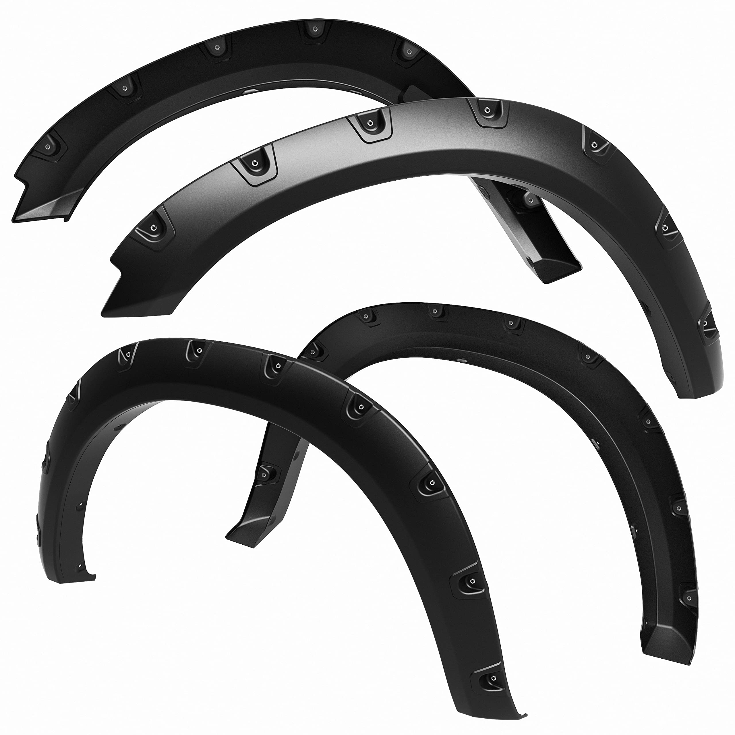Tyger Auto Tg-Ff8D4147 For 2009-2018 Dodge Ram 1500; 2019-2020 1500 Classic | Exclude R/T And Rebel Models | Black Rugged-Textured Pocket Bolt-Riveted Style Fender Flare Set, 4 Piece