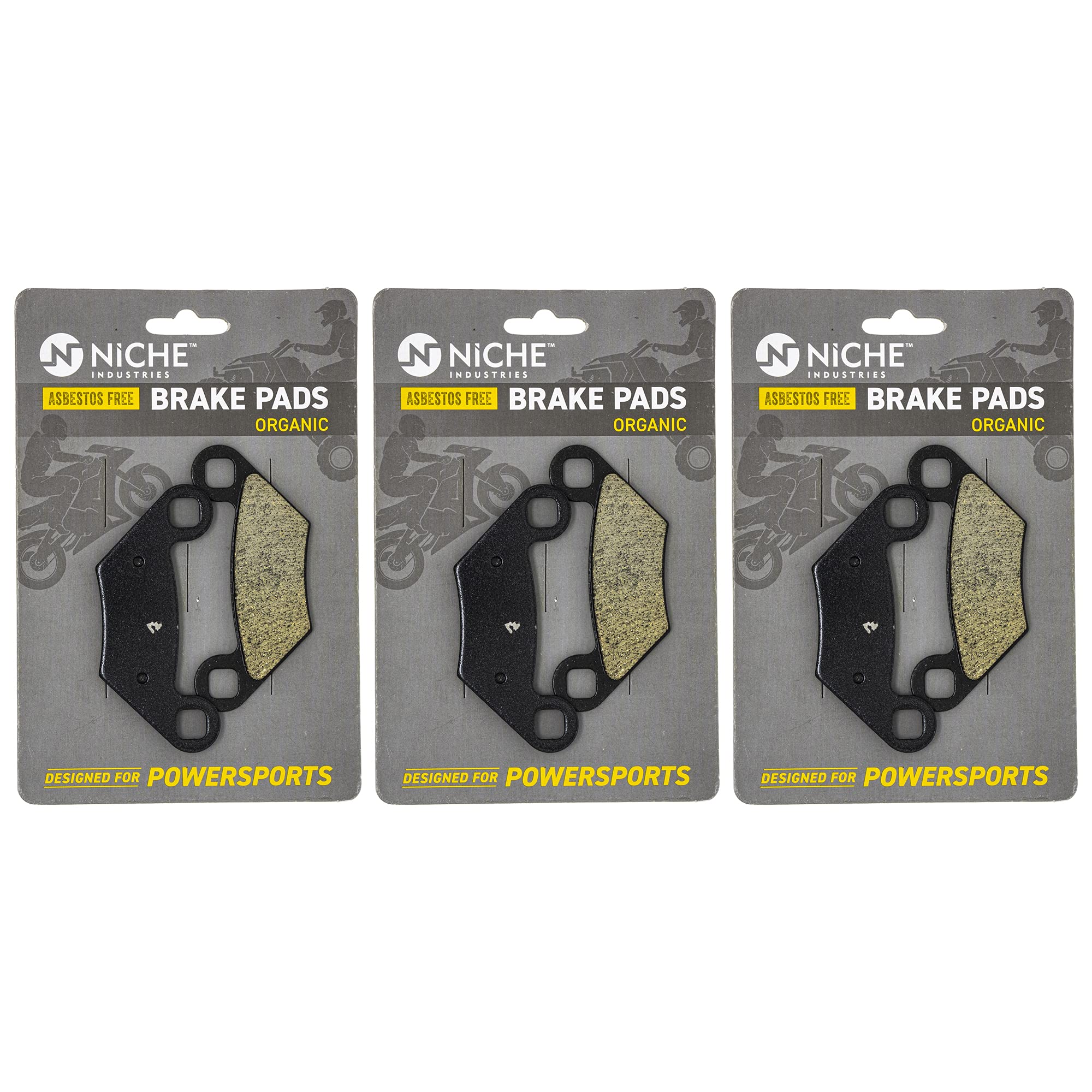 Niche Front Rear Brake Pad Set For Polaris Sportsman 500 400 450 2203628 2204088 2205606 1911279 Organic 3 Pack