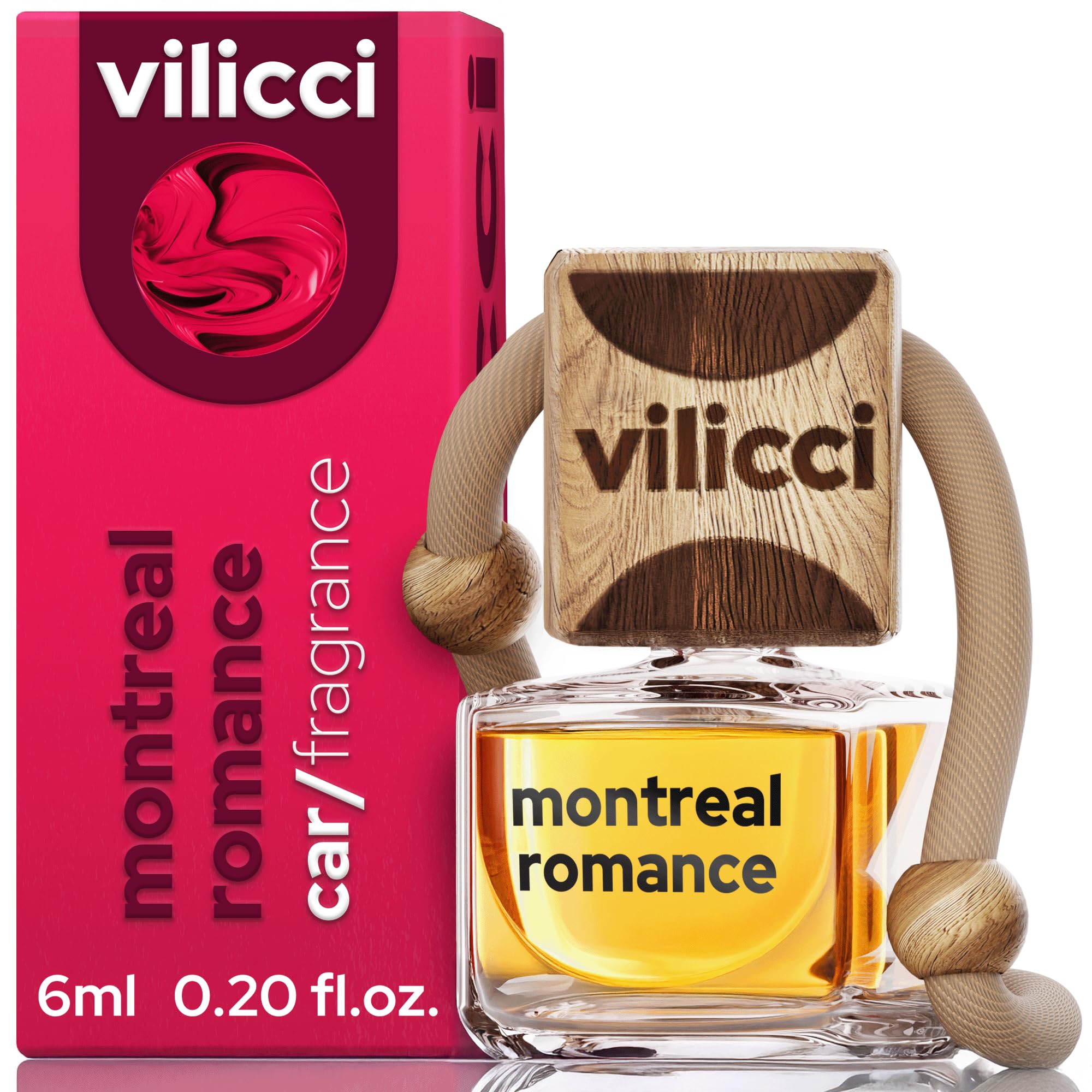 Vilicci Car Air Freshener | Luxurious Auto Perfume | Premium Hanging Air Freshener | Long Lasting Fragrance For Auto And Home | 1 Bottle Of Car Scent (1 Count (Pack Of 1), Montreal Romance)