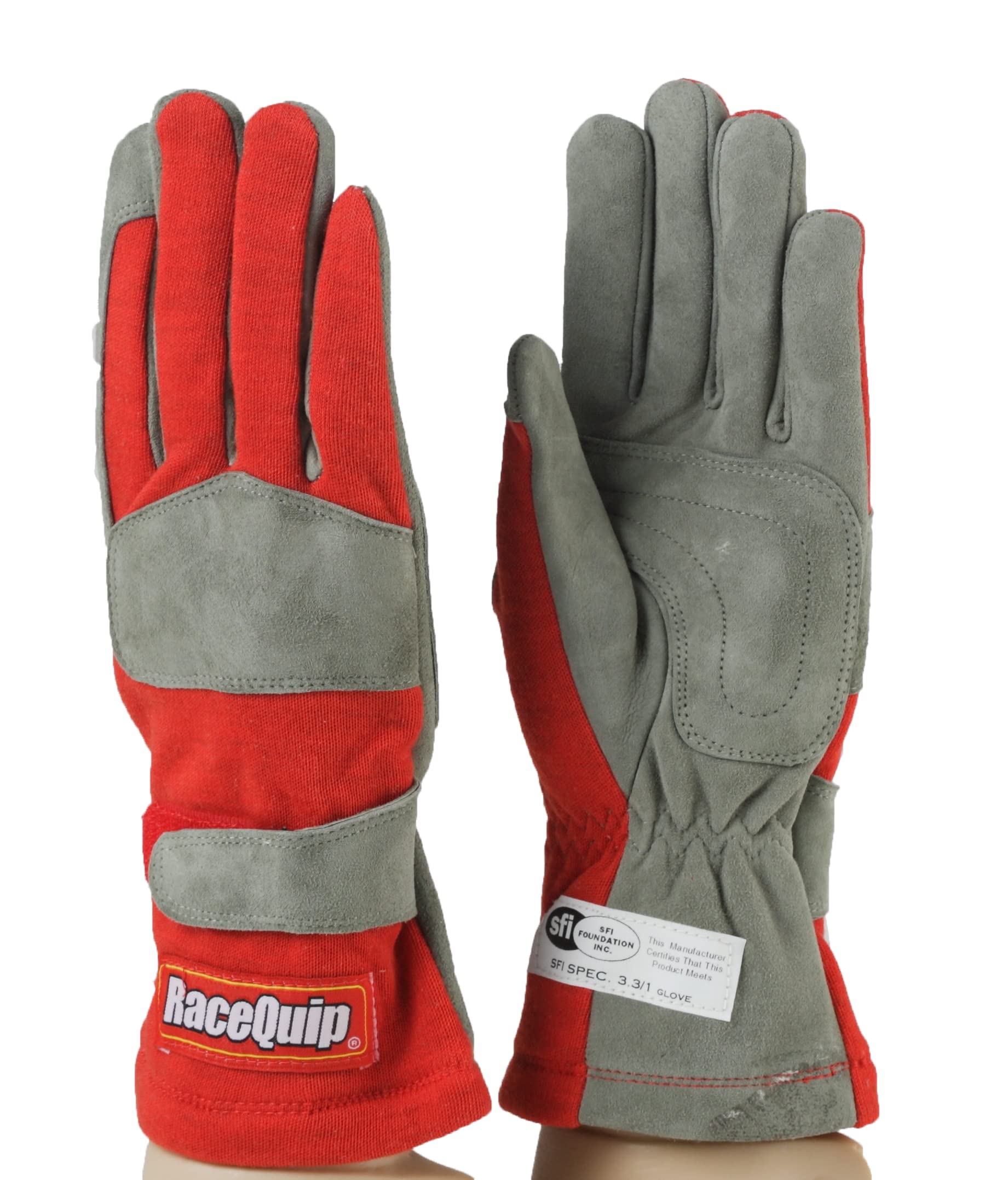 Racequip Race Gloves 351 Series 1 Layer Nomex Sfi 3.3/1 Certified Red Large 351015
