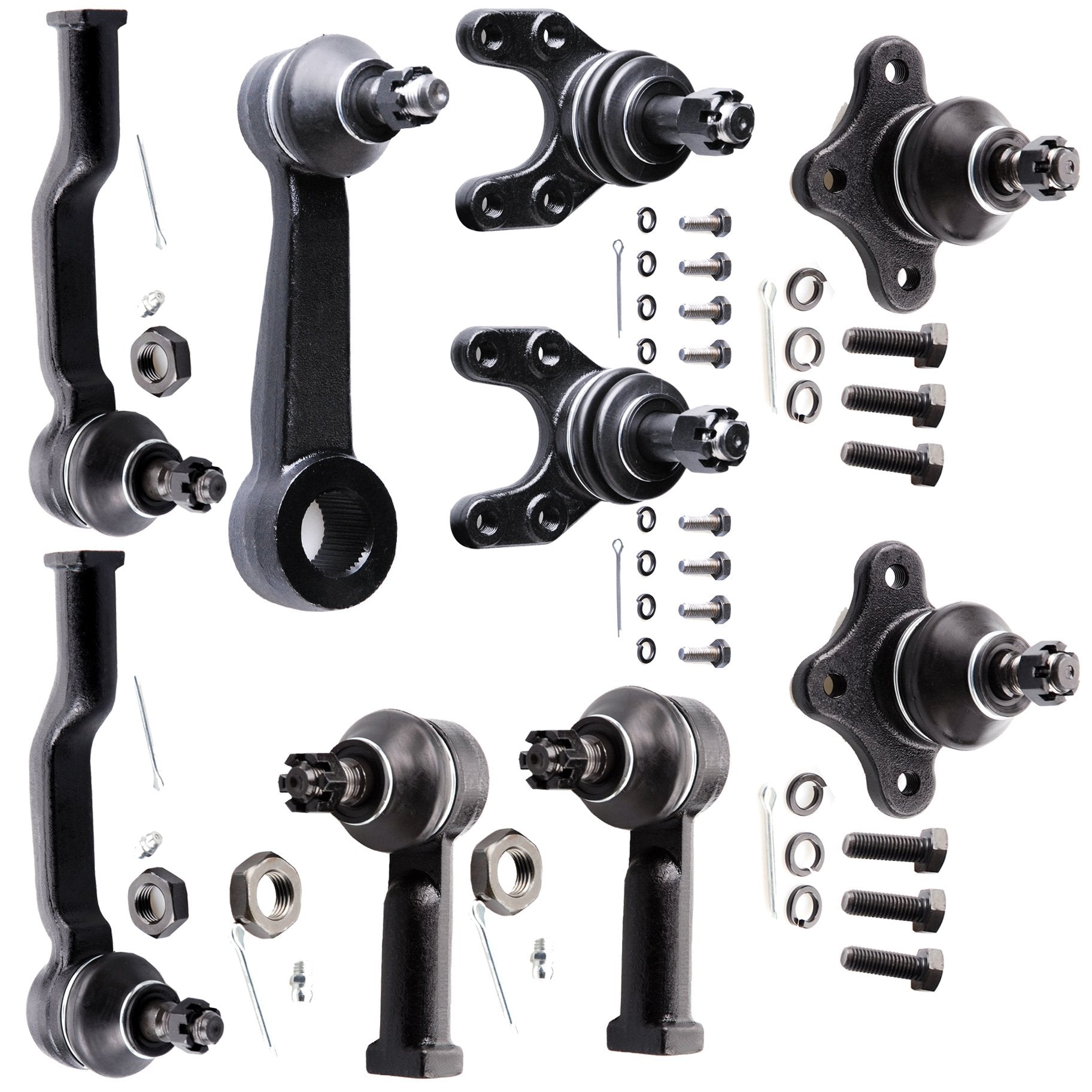 Scitoo 9Pcs Rwd Suspension Kit Inner Outer Tie Rod End Lower Upper Ball Joint Pitman Arm Fit 1987 For Mazda B2000 1987-1990 For Mazda B2200 For Mazda B2600