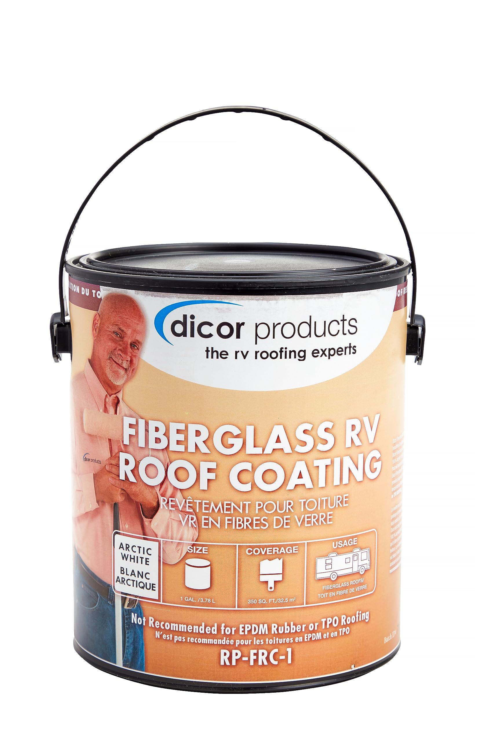 Dicor Rp-Frc-1 Fiberglass Rv Roof Coating System - White, 1 Gallon