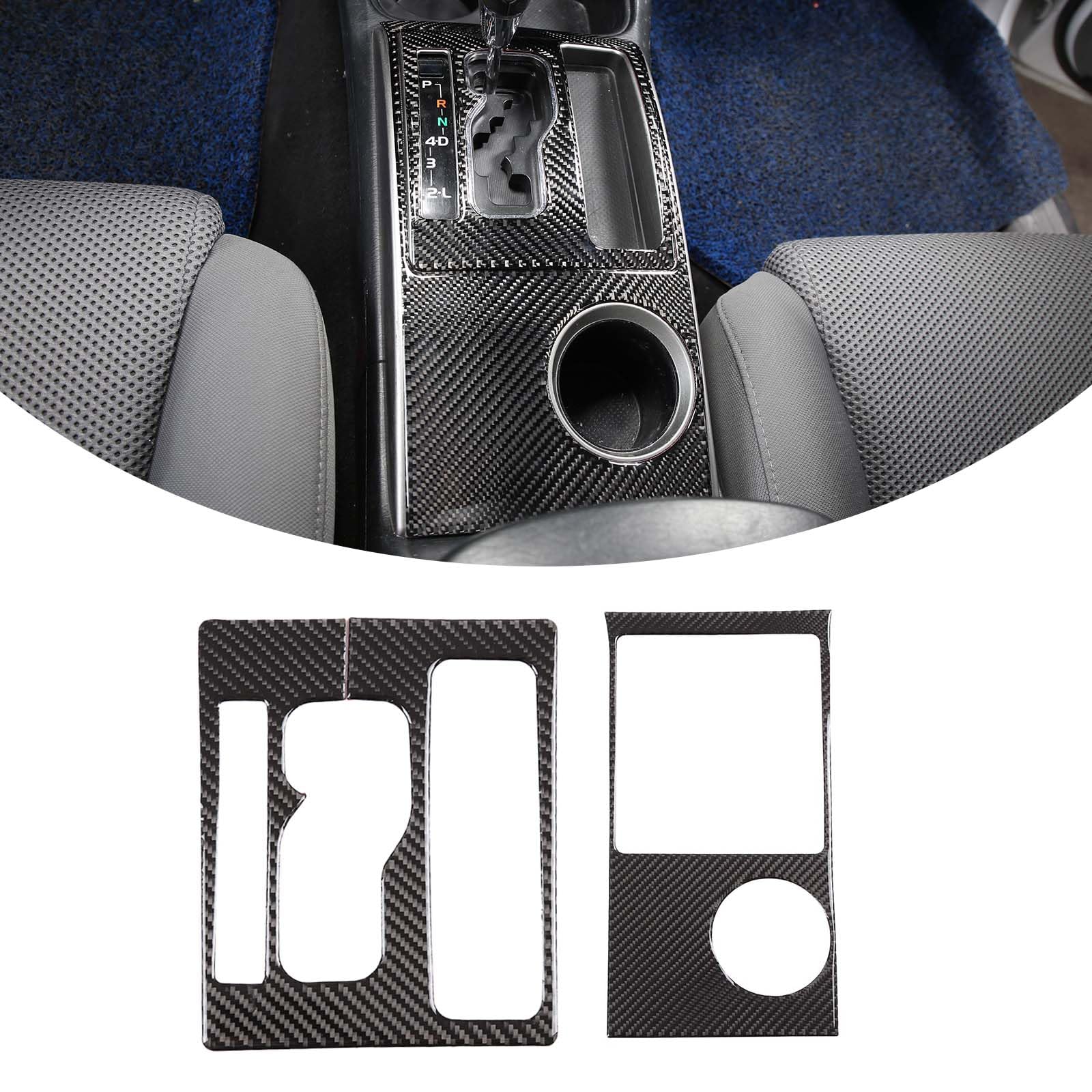 Tongsheng Soft Carbon Fiber Car Center Control Gear Shift Panel Sticker Trim Fit For Toyota Tacoma 2006 2007 2008 2009 2010 2011 2012 2013 2014 2015 (Black Carbon Fiber)