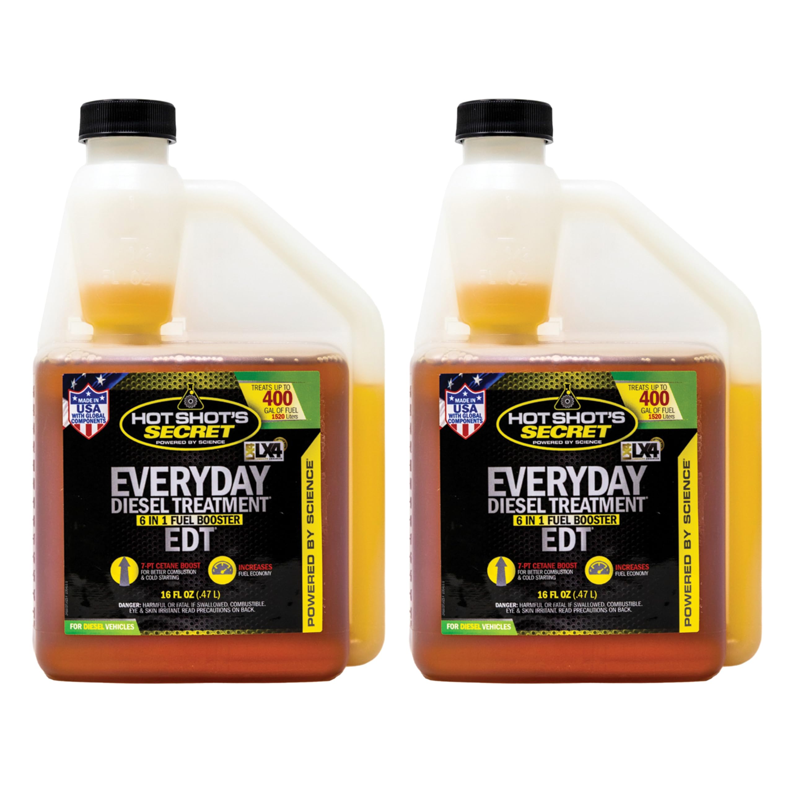 Hot Shot'S Secret Everyday Diesel Treatment 16 Oz. Squeeze Bottle 2 Pack, 6-In-1 Diesel Additive - Injector Cleaner, Fuel System Cleaner, Fuel Additive Boosts Cetane