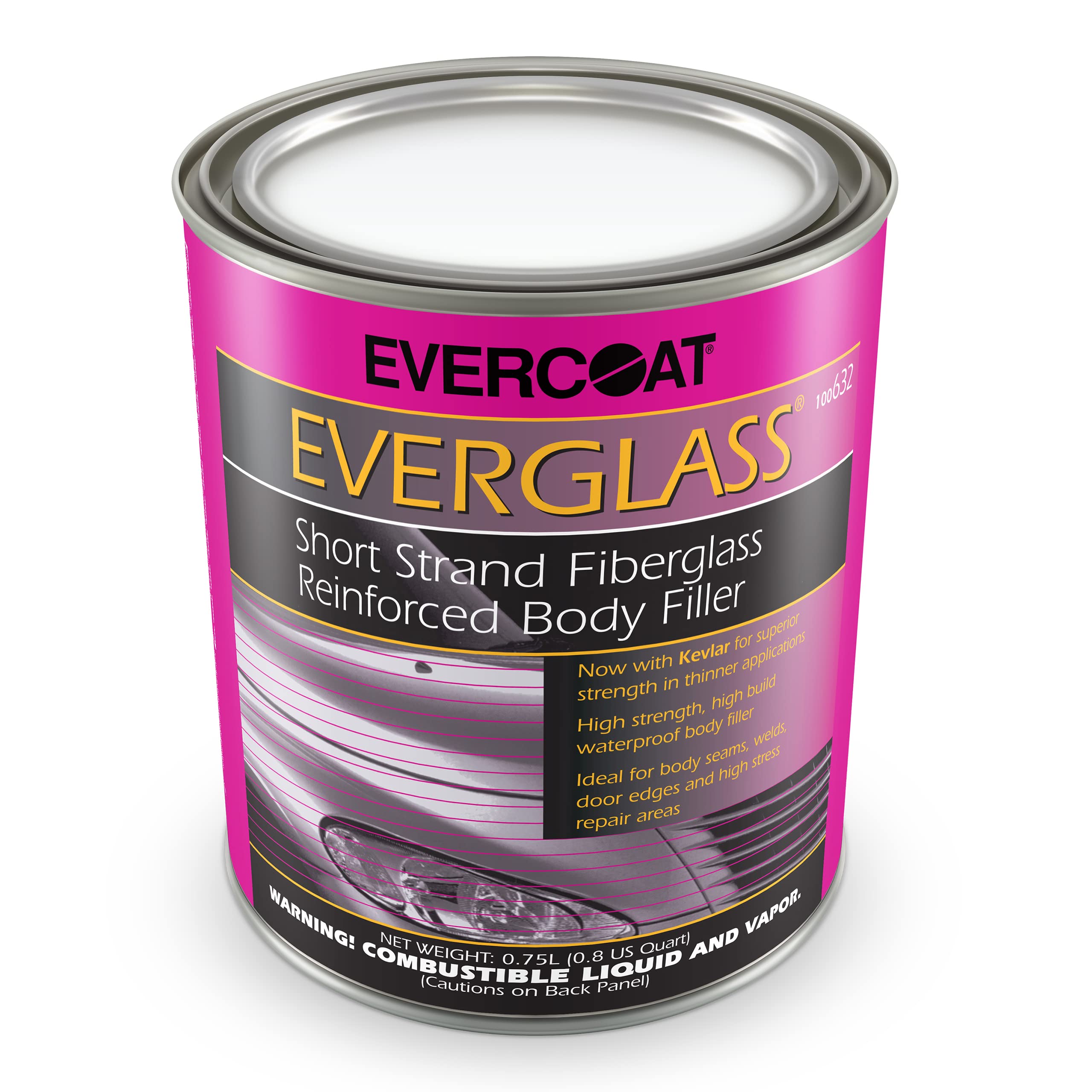 Evercoat Everglass Short Strand Fiberglass Reinforced Filler - Waterproof Filler - 32 Fl Oz
