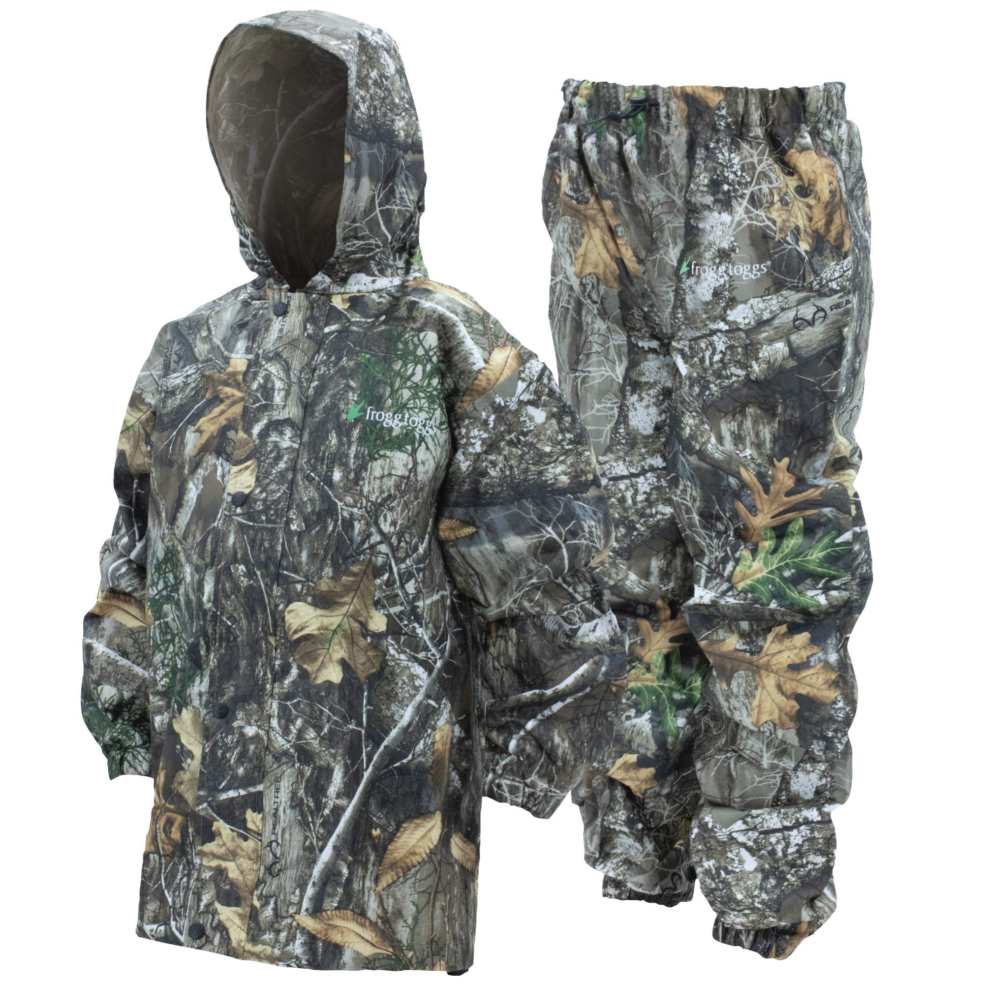 Frogg Toggs Youth Polly Waterproof Breathable Rain Suit, Realtree Edge, Medium Us