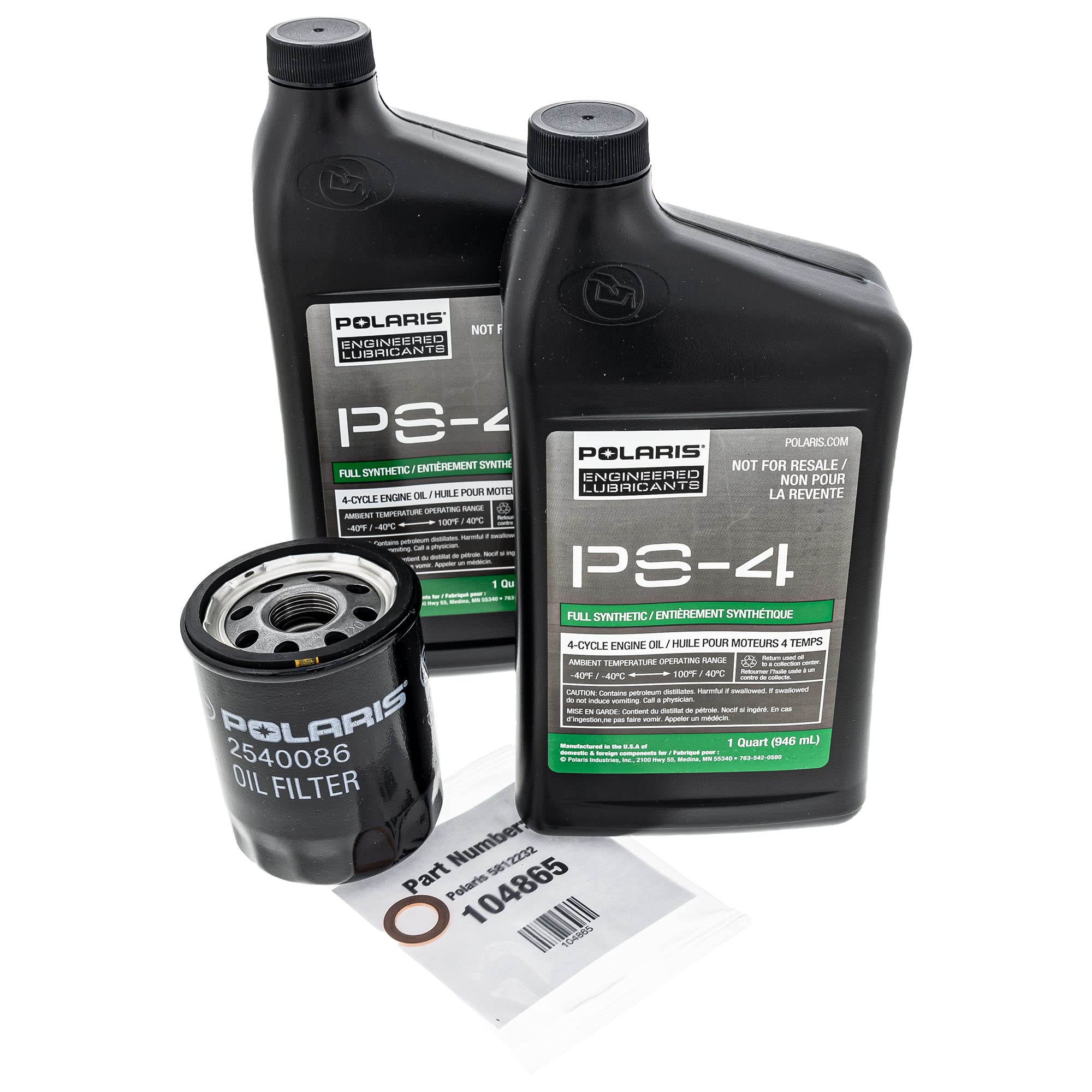 Polaris Ps-4 Synthetic Oil Change Kit 2 Quarts For 2012 Ranger Rzr & Rzr S 800 2540086
