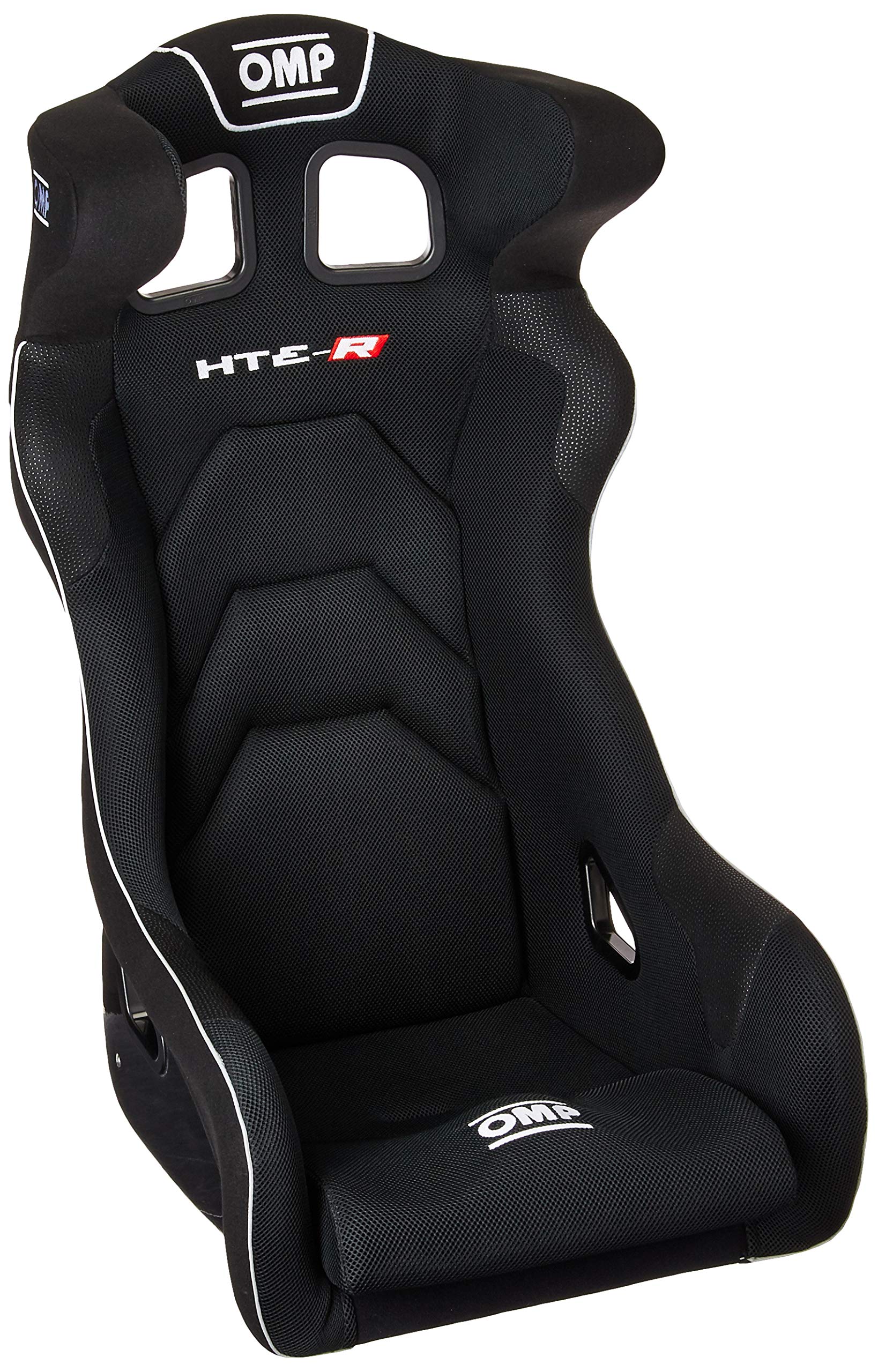 Omp Racing, Inc. Seat, Hte-R Xl, Fia Approved, Side Bolsters, Harness Openings, Fiberglass, Black, Each