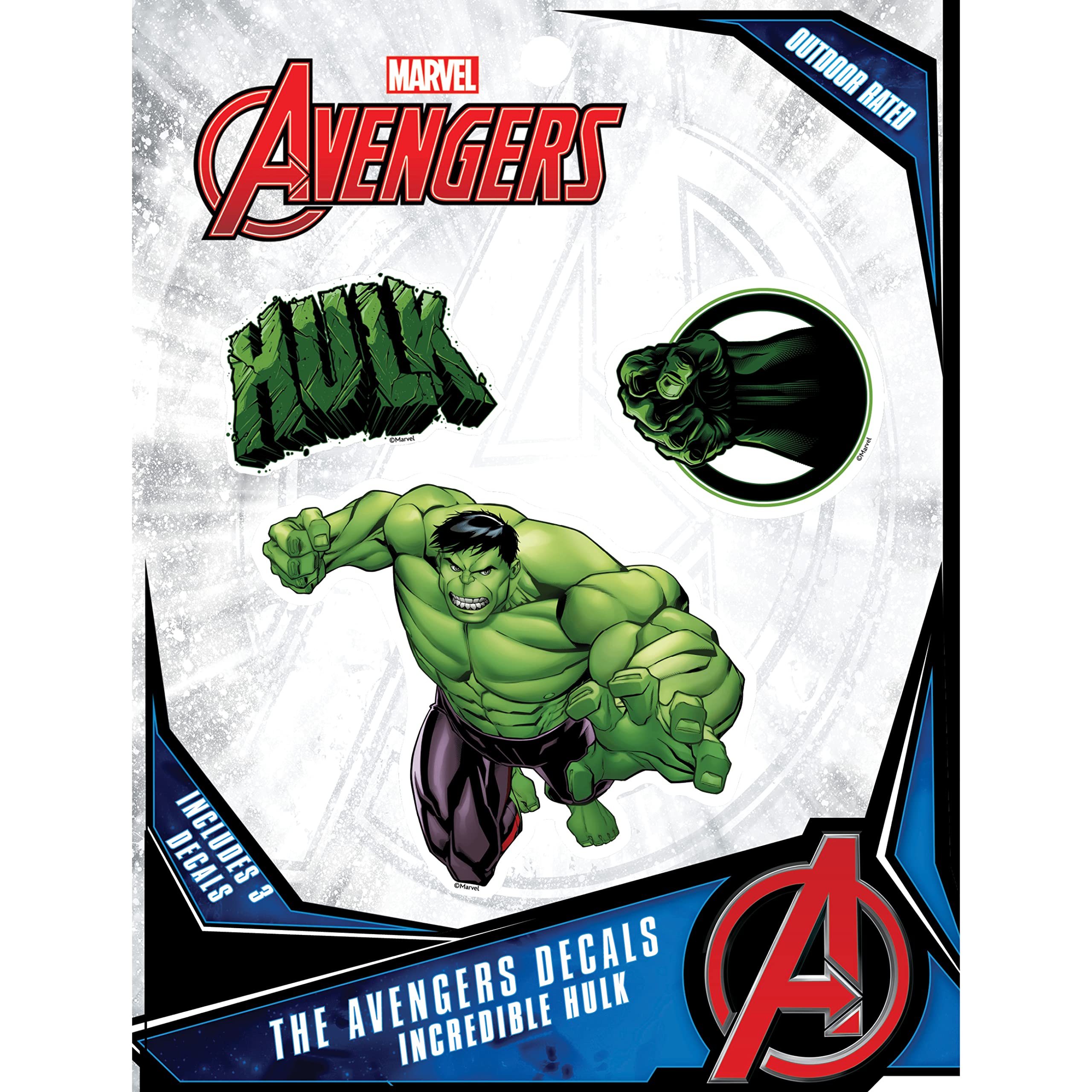 Marvel Incredible Hulk Fist Vinyl Decals - Set Of 3 Outdoor Rated Stickers For Car, Laptop, Computer, Water Bottle - Marvel Stickers For Kids And Adults
