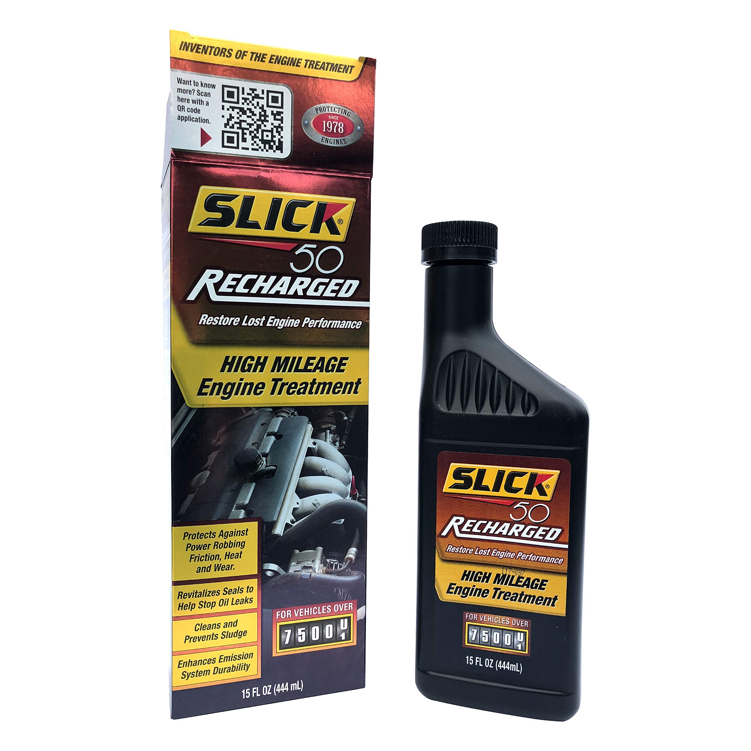 Slick 50 750002 Recharged High Mileage Engine Treatment, 15-Ounce