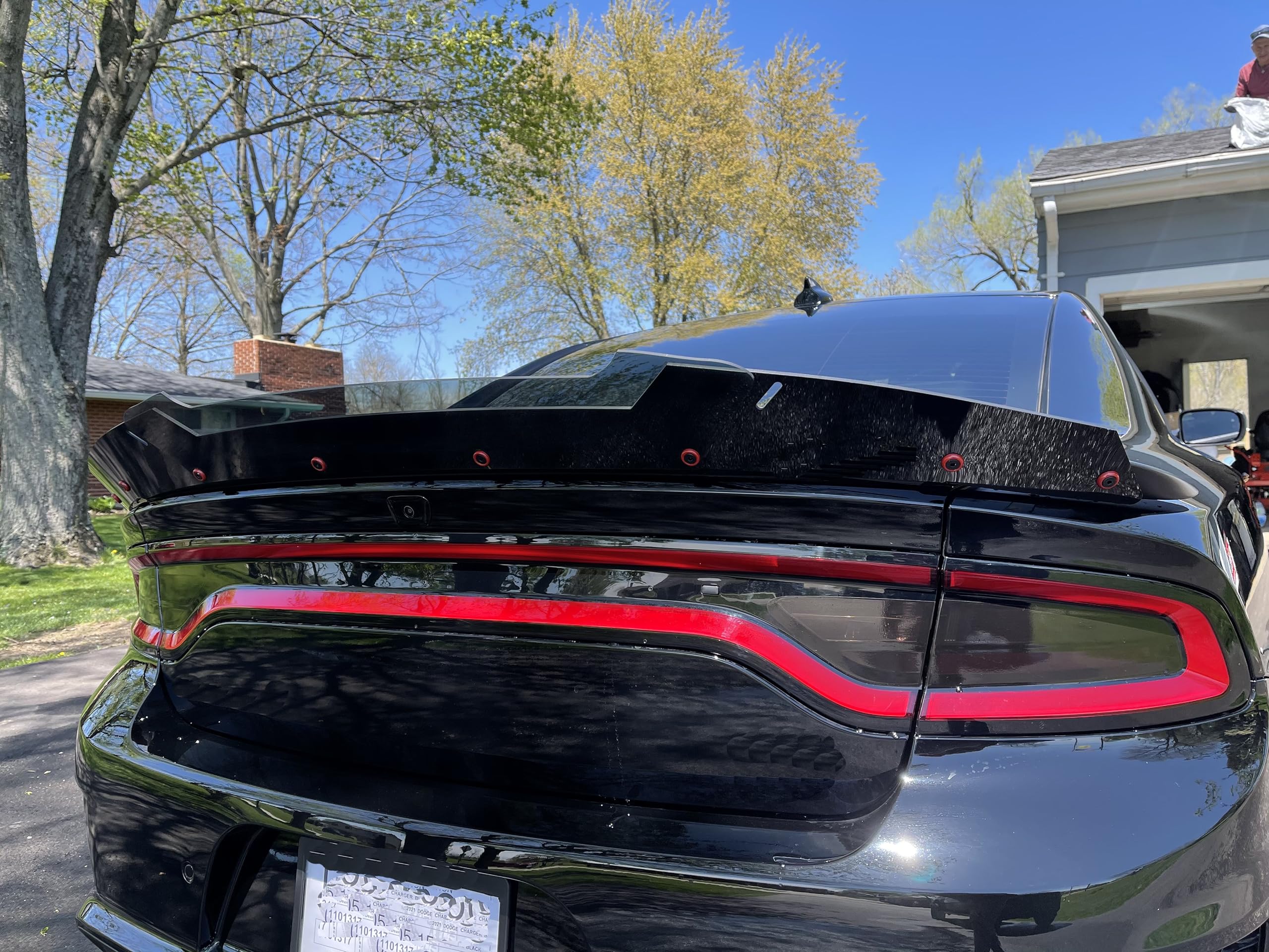 Psdesigns - Venom Series V3 2 Piece Wickerbill Spoiler Compatible With 2015-2021 Charger Fits Srt Hellcat Scat Pack Modles With Rivnut Tool Included Gloss Black